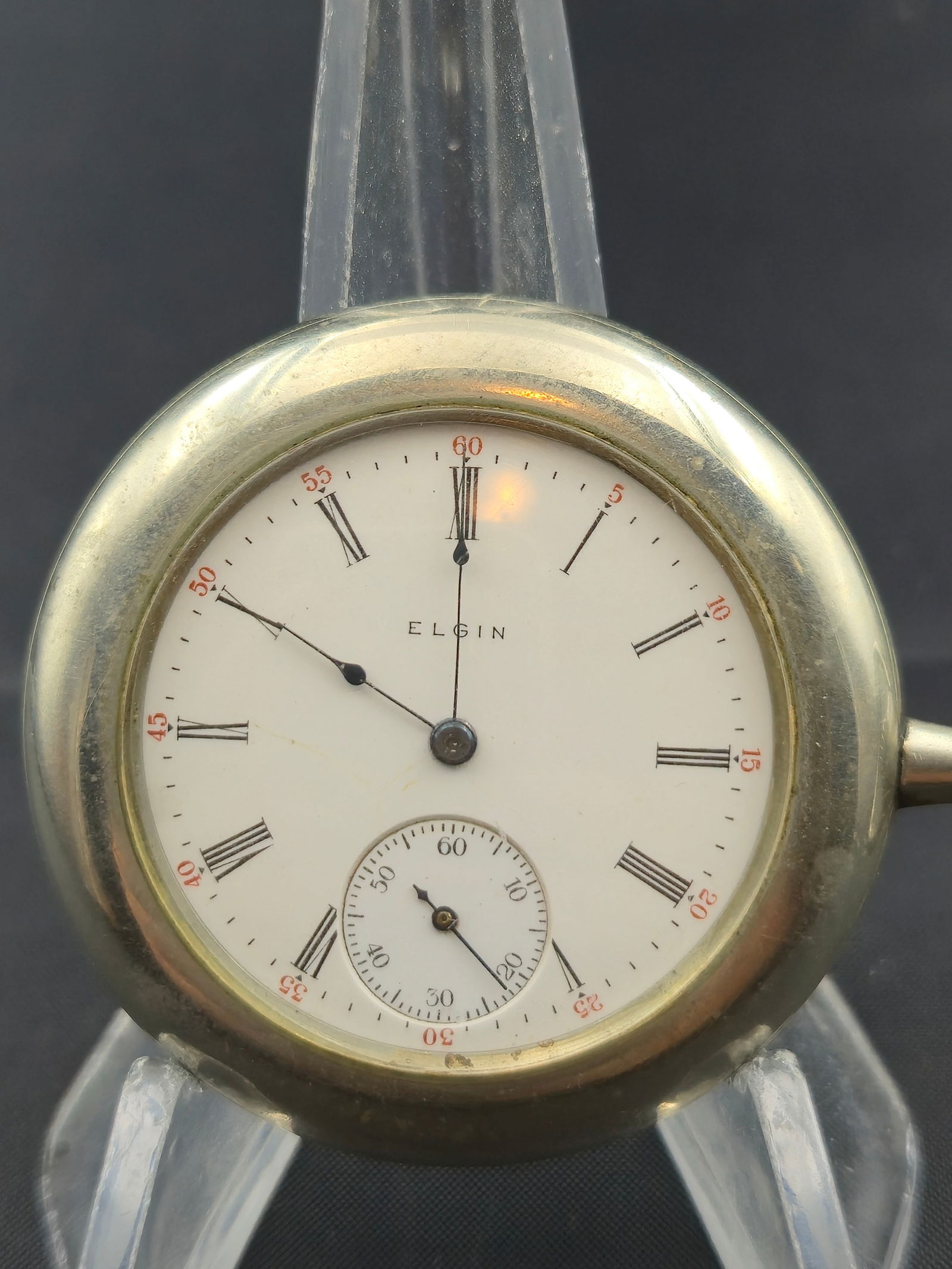 1910 Elgin Grade 325 Pocket Watch 6s 15J Sidewinder “Silverode” Open Face (1 of 6)
