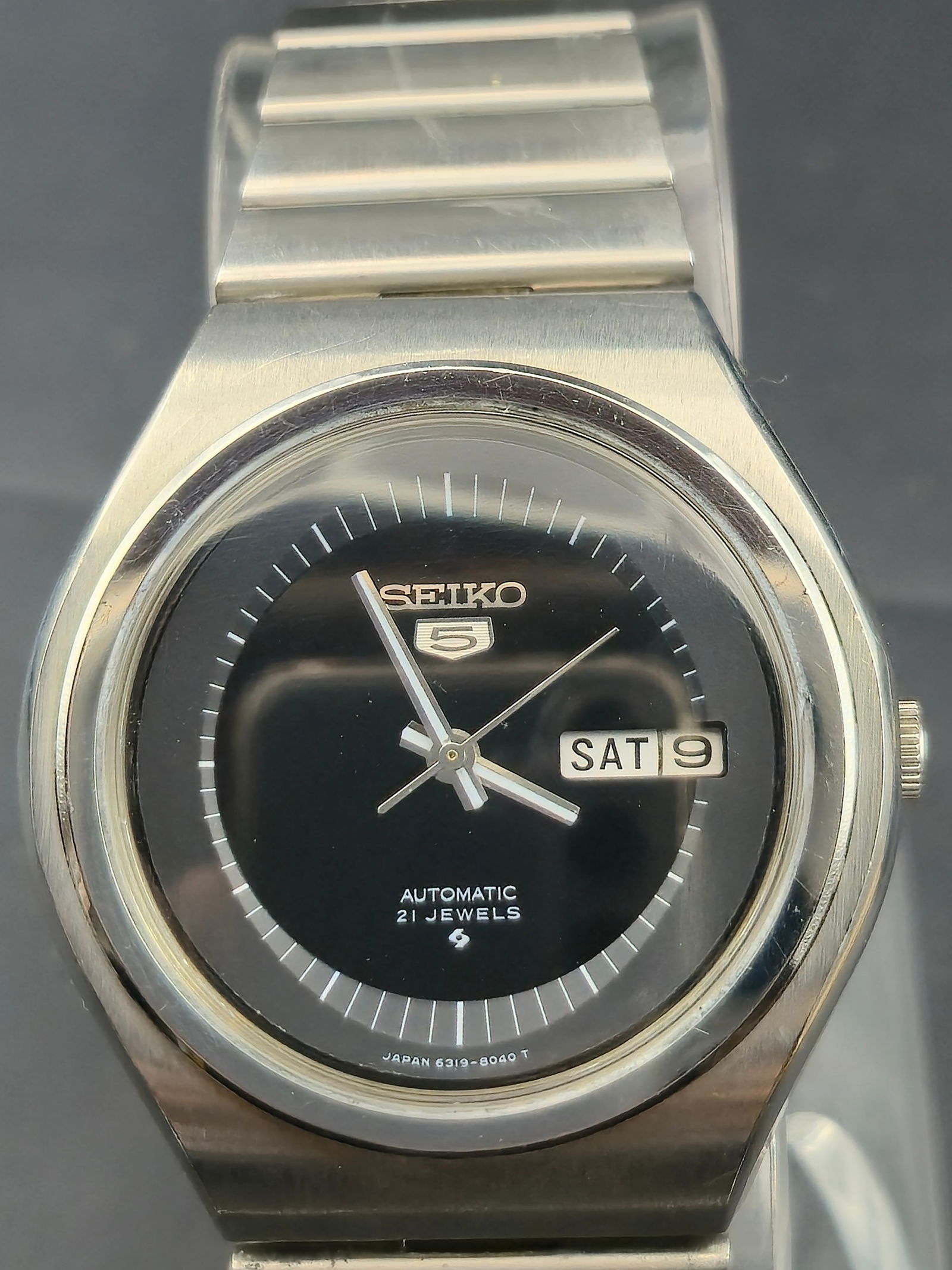 1970s Seiko 5 Automatic 21J Ref. 6319-8040 Stainless Steel Wristwatch 37mm (1 of 10)