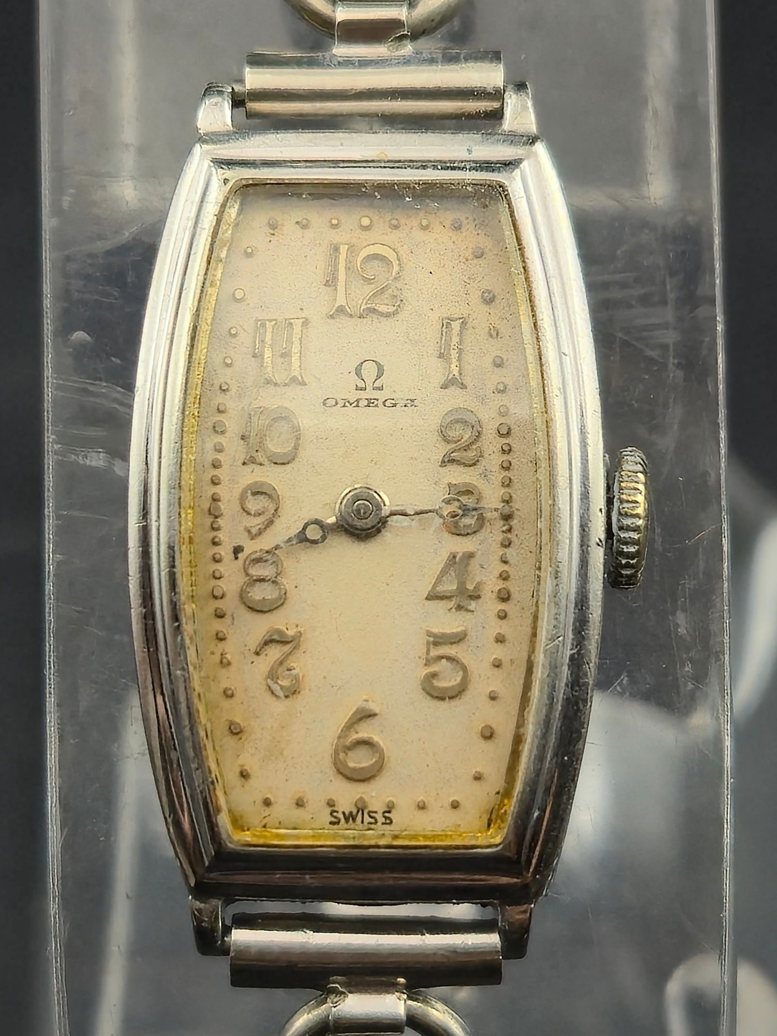 1930s Omega Ladies Tonneau Cocktail Watch 14K GF J.R. Wood Case 15J Manual Wind Running (1 of 8)