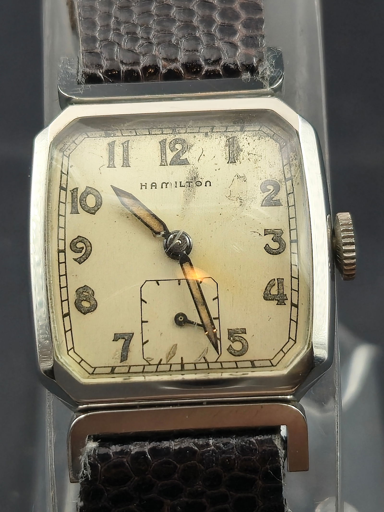 1940s Hamilton Raymon Stainless Steel Tank Watch Cal. 747 17J 26mm Vintage USA Made (1 of 7)