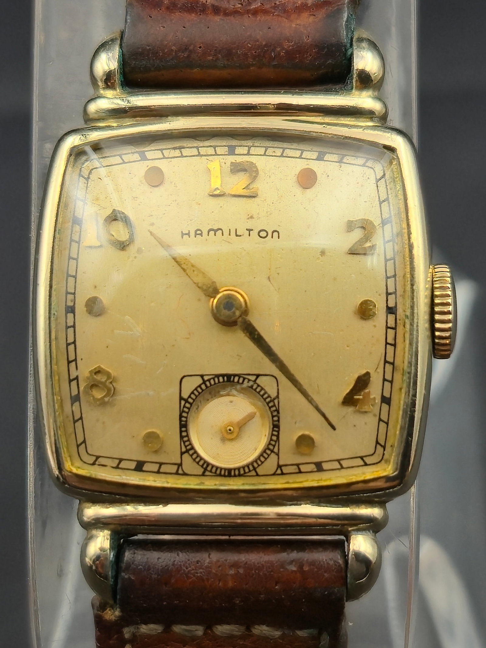 1940s Hamilton “Glenn” 14K Gold-Filled 26mm Tank Watch w/ 982 19J Movement (1 of 12)