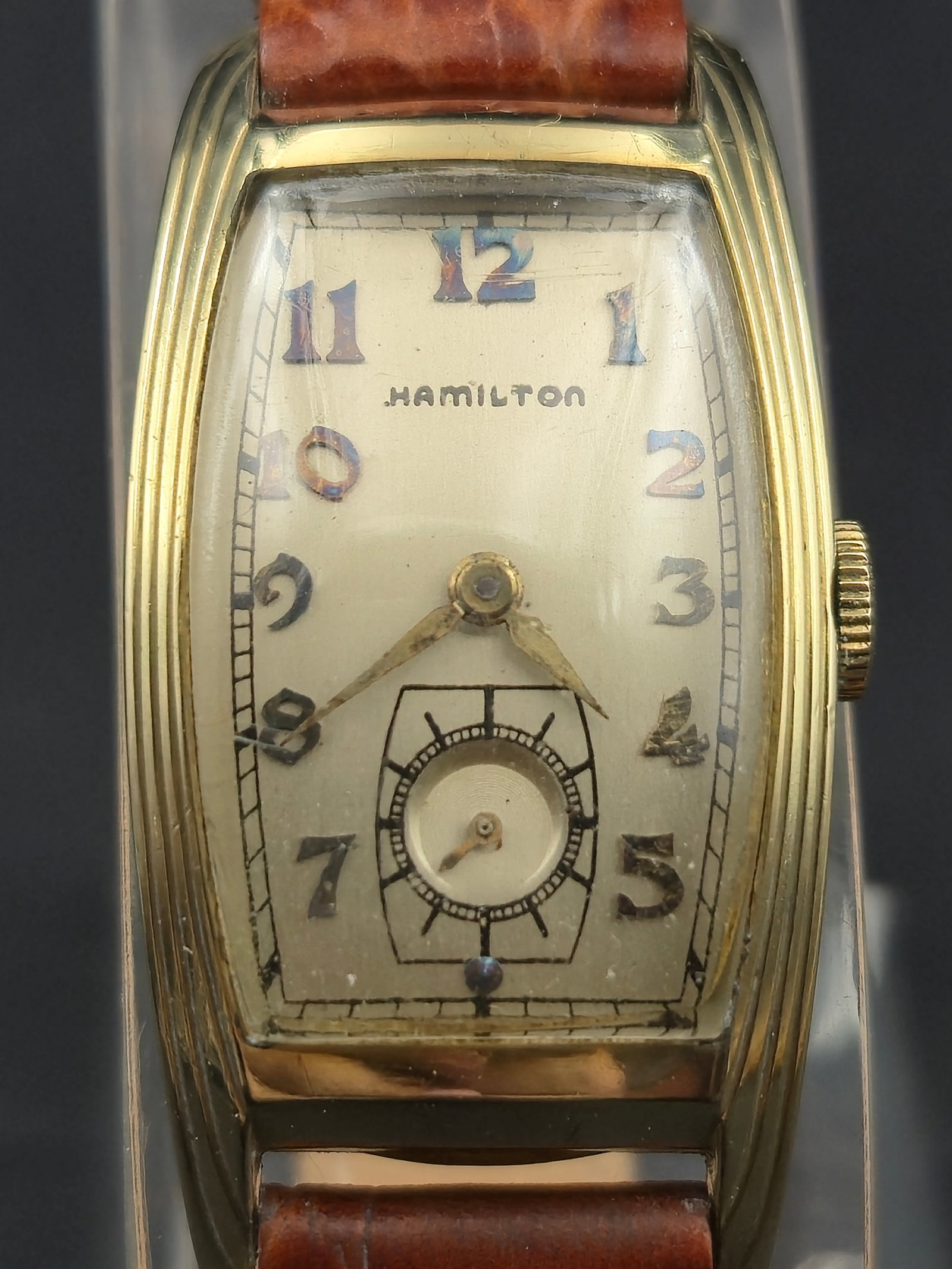 1930s Hamilton Tonneau 14K Gold-Filled 25mm Wristwatch, Cal. 980 17J, Running, Vintage Deco (1 of 9)