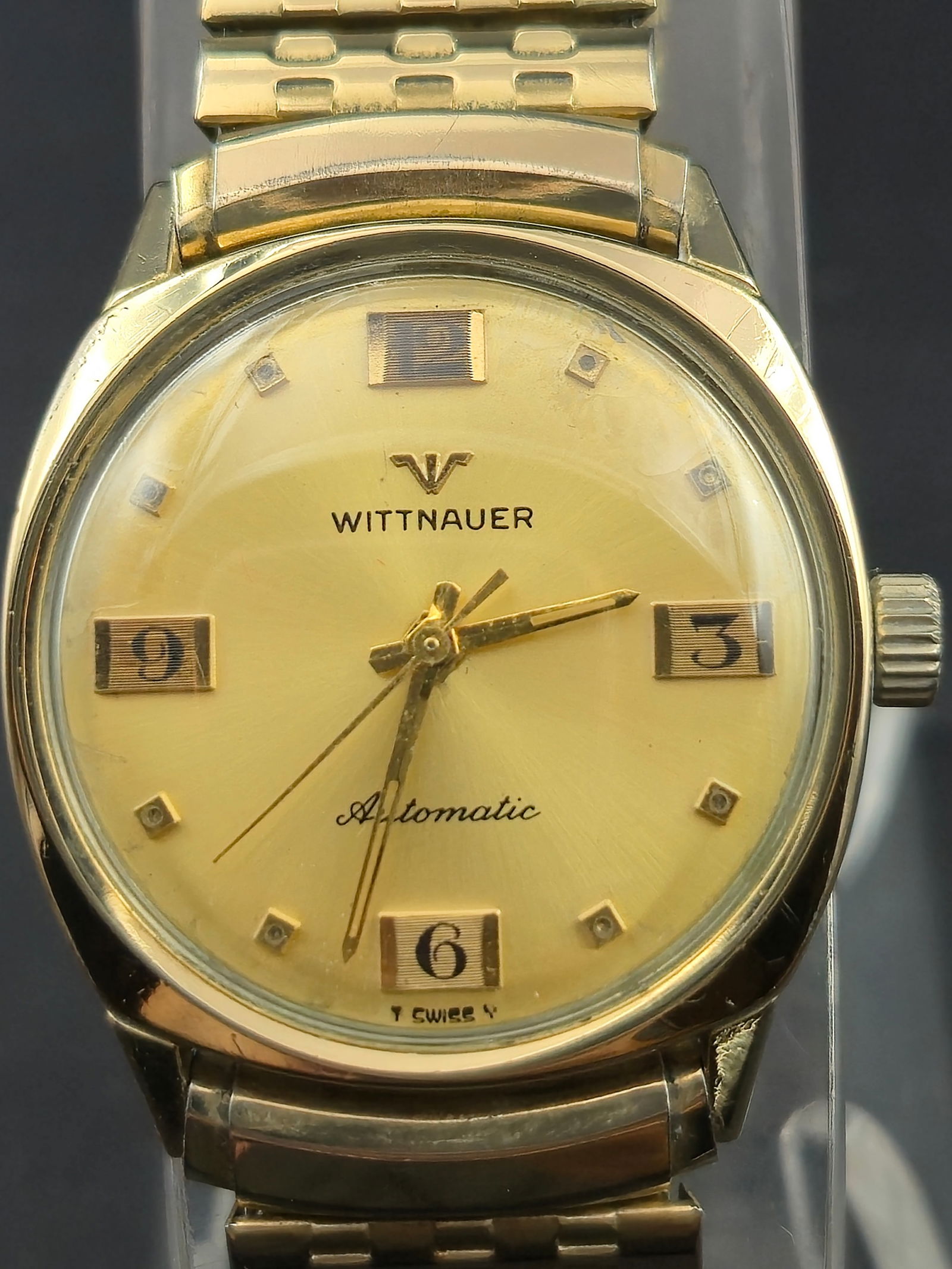 1960s Wittnauer Automatic 10K Gold-Filled Men’s Dress Watch 30mm w/ Box & Papers Running (1 of 11)