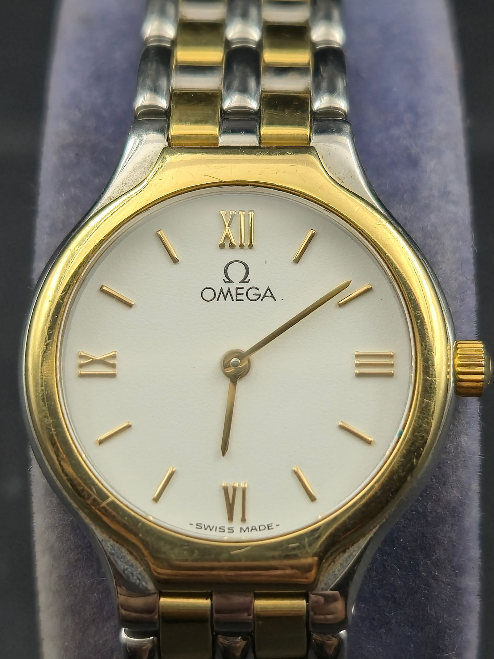 1990s Omega De Ville Quartz Ladies Watch 23mm Ref. 595.0101 Two-Tone SS/GP Running (1 of 12)
