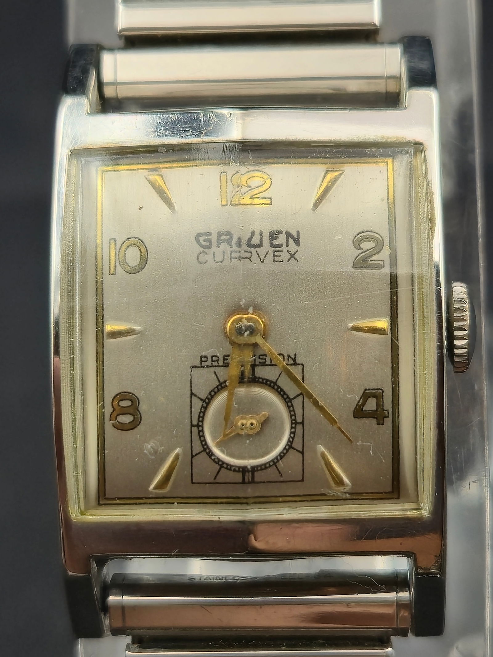 1940s Gruen Curvex Precision White Gold-Filled 17j Wristwatch Running (1 of 10)