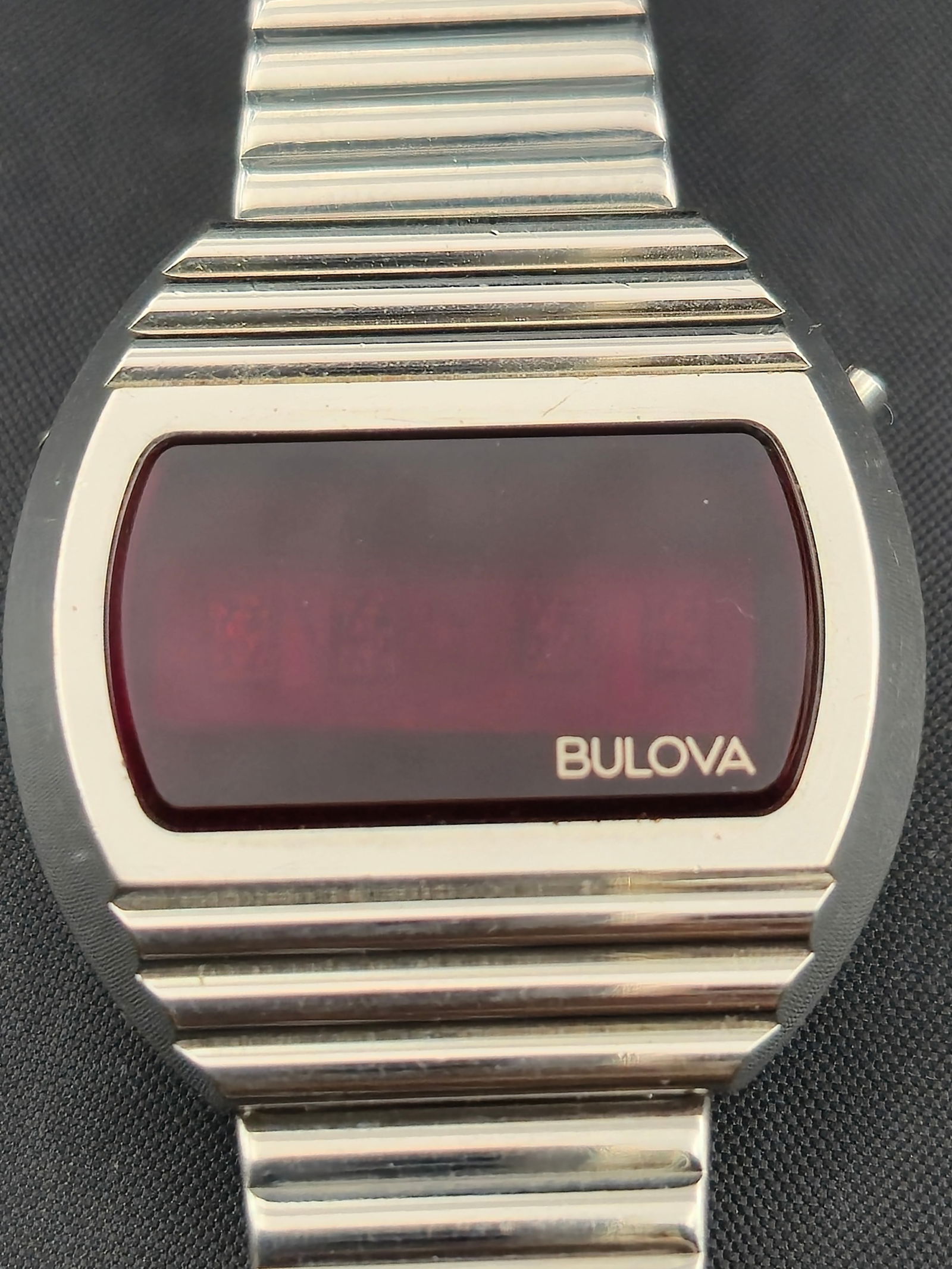 1976 Bulova Computron 28mm Stainless Steel LED Digital Watch, Space Age Driver’s Model (1 of 6)
