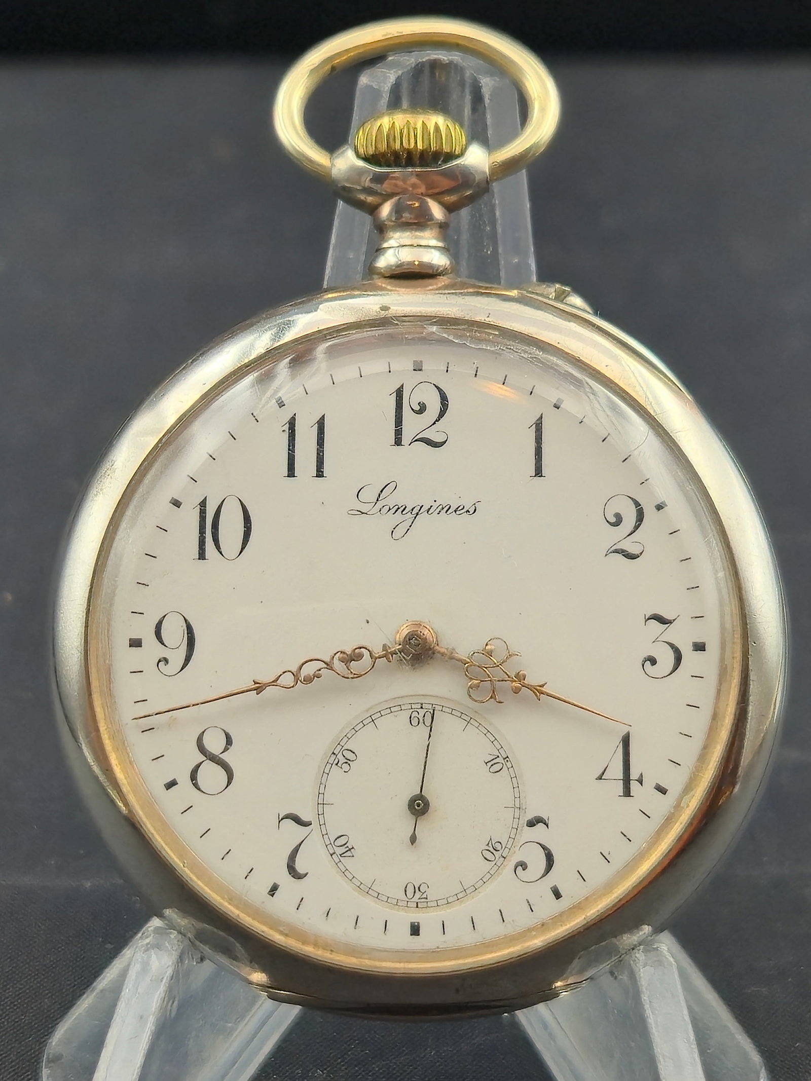 1915 Longines Cal. 19.75N Pocket Watch, .800 Silver 50mm, Fancy Hands, “4 Grands Prix” Case, (1 of 12)