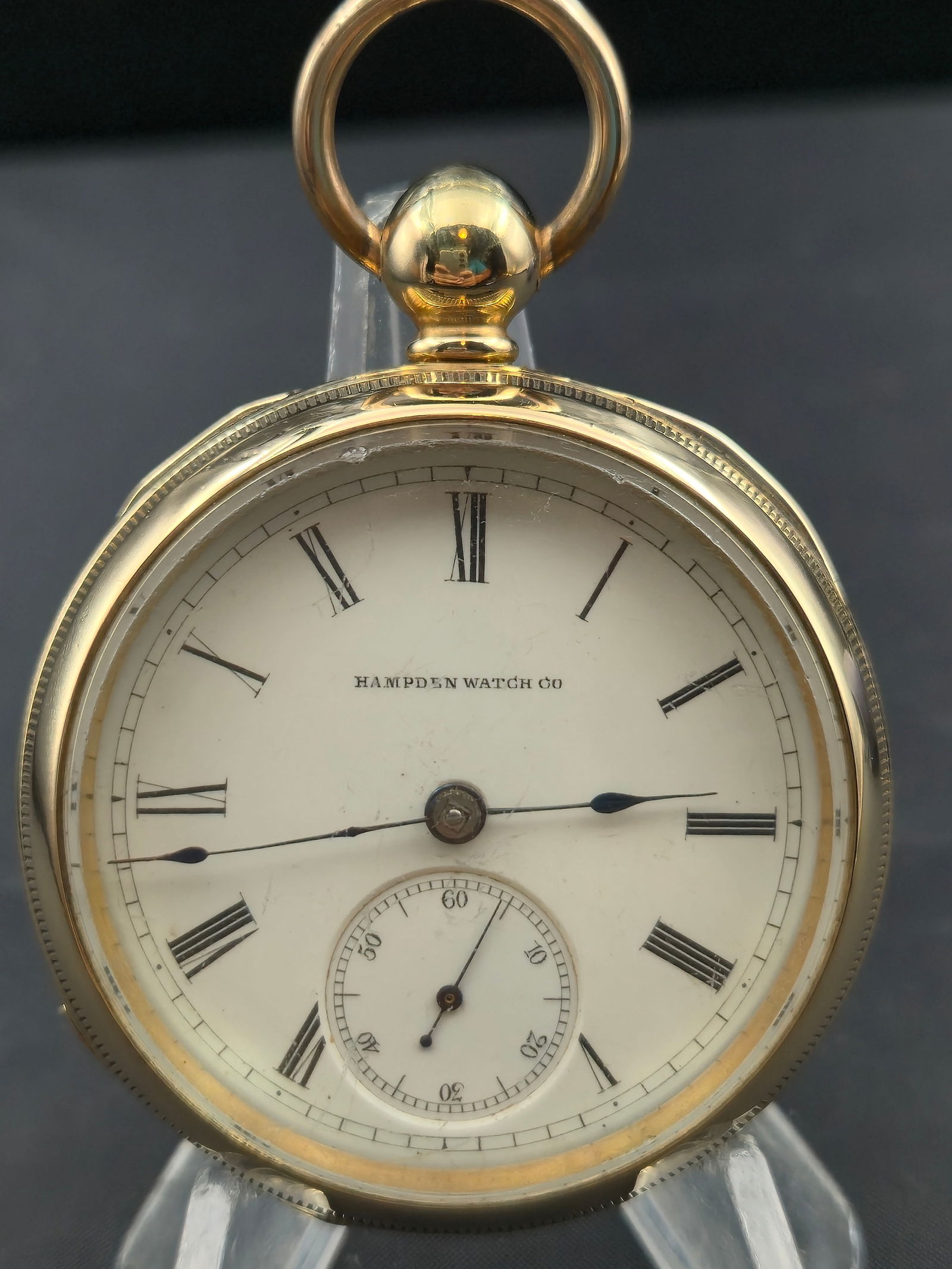 1883 Hampden 18s Grade 15 15J Keywind Pocket Watch, Keystone Gold-Filled Hunter Case (1 of 9)
