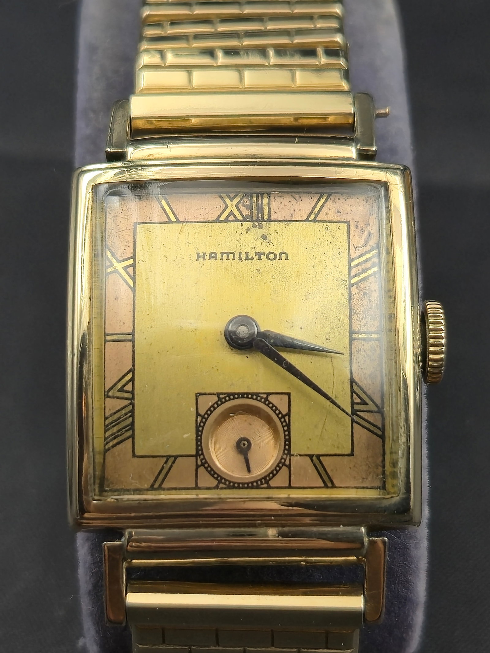 1939 Hamilton 14K GF 25mm Rectangular Art Deco Wristwatch (1 of 10)