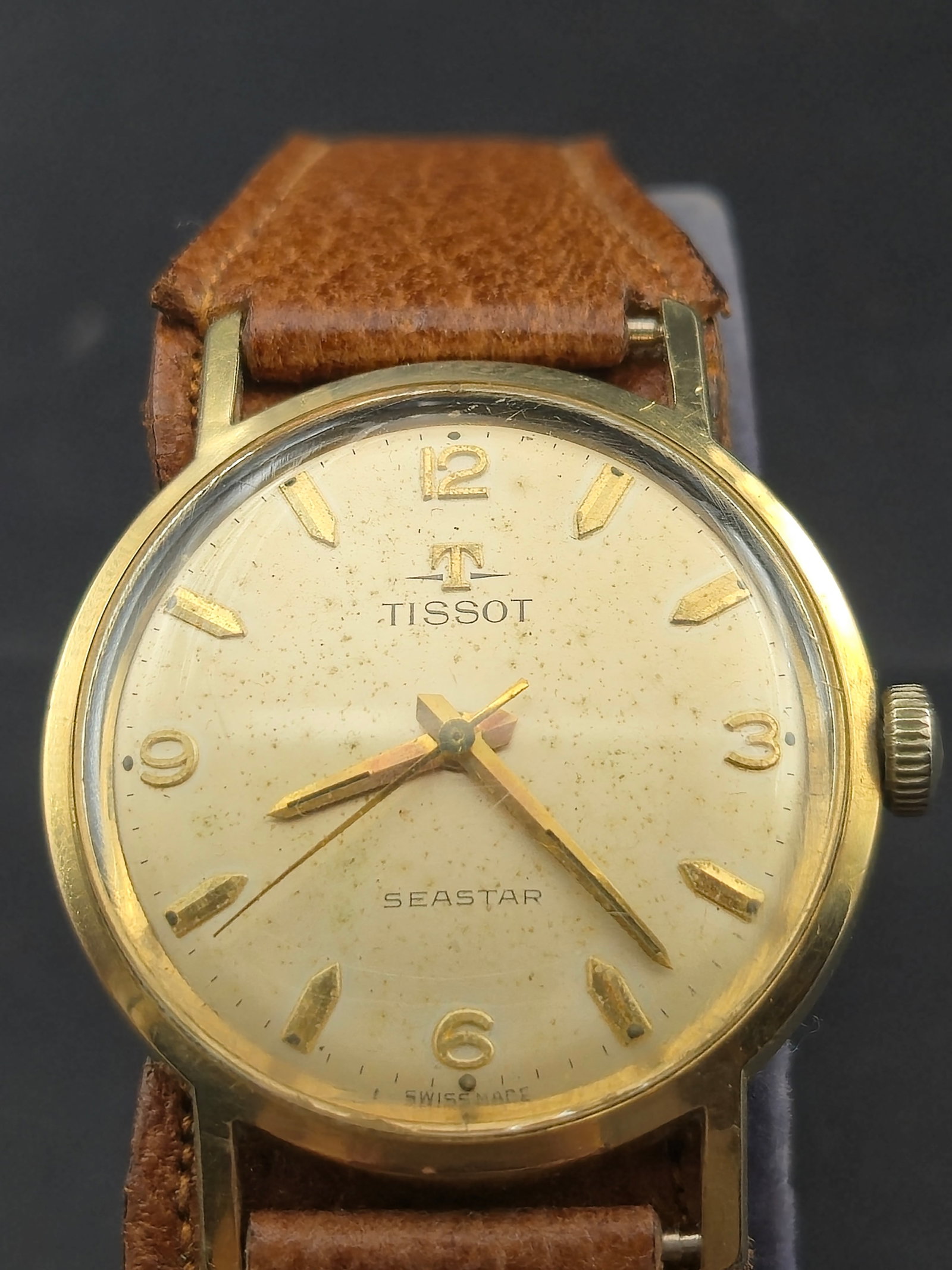 1962 Tissot Seastar 34mm Gold-Plated Manual Wind Wristwatch – Pontiac Service Award – Running (1 of 9)