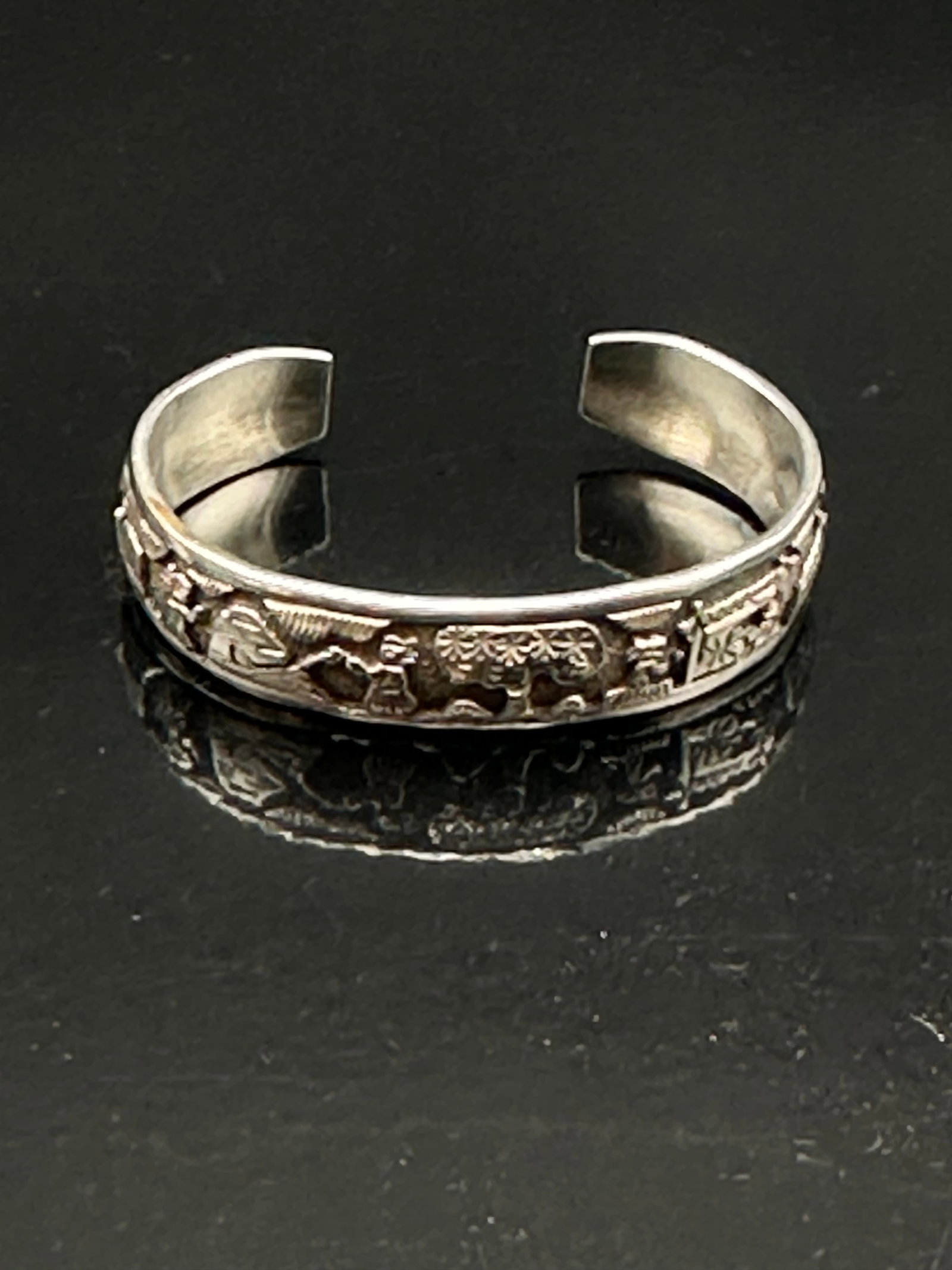 Pair of Sterling Silver Cuff Bracelets – Gorham Geometric & Taxco Figural, 57.7g (1 of 13)