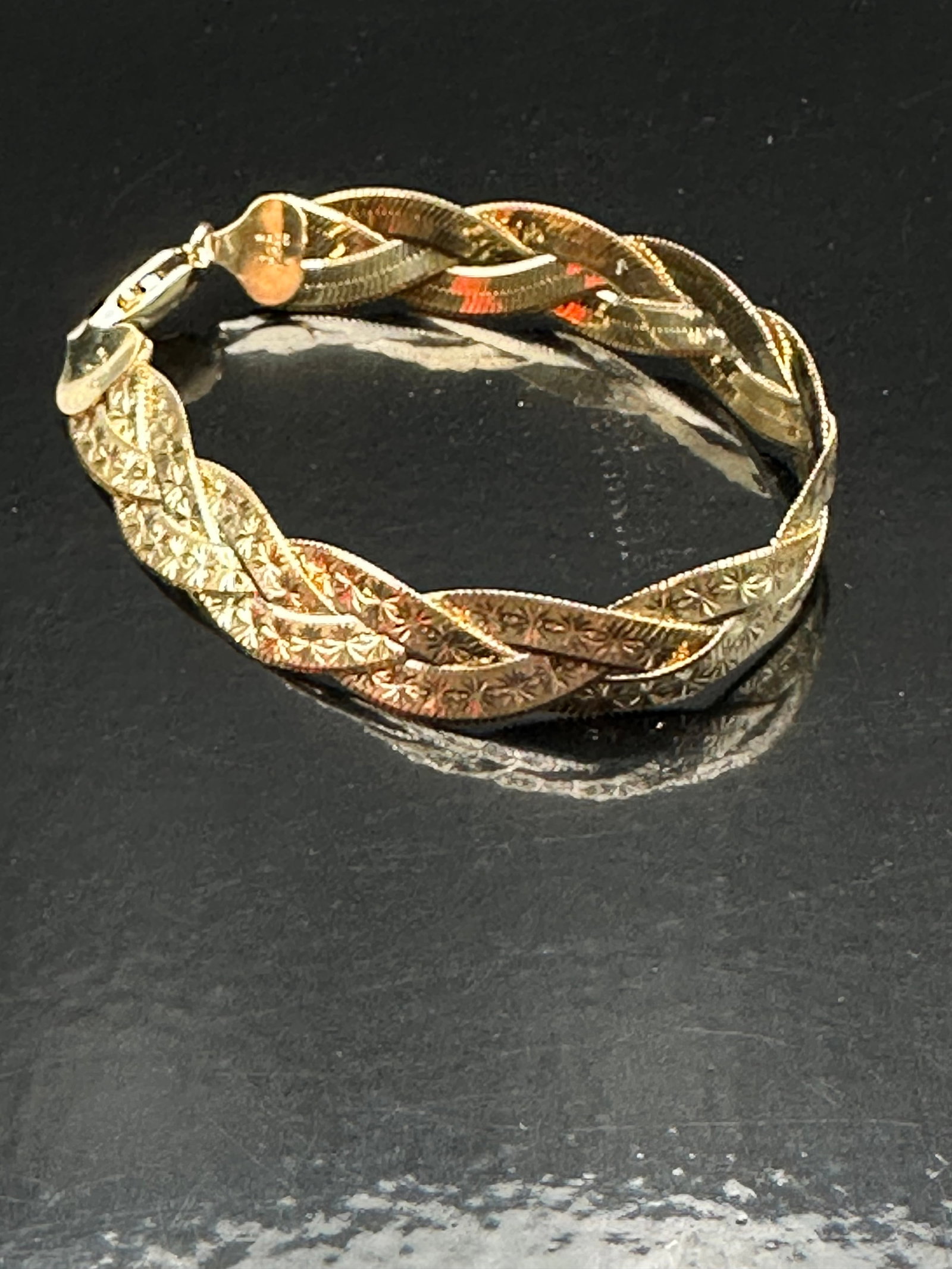 Italian Gold-Plated Sterling Silver Braided Bracelet, 12.2g (1 of 7)