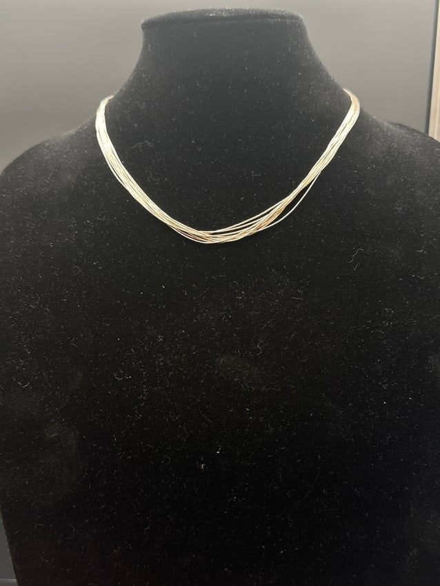 Multi-Strand Sterling Silver Liquid Wire Necklace (1 of 8)