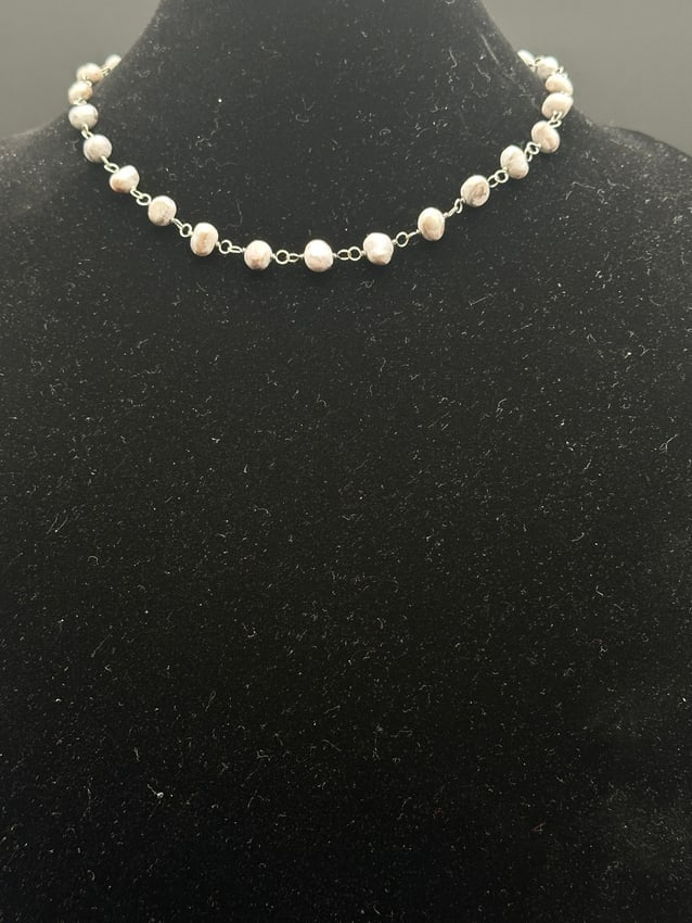 Lot of 2 – Vintage Sterling Silver & Freshwater Pearl Necklaces with Iridescent Baroque Pearls (1 of 10)