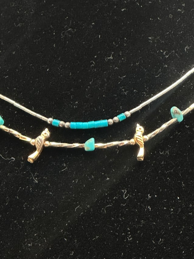 Lot of 2 Sterling Silver Turquoise Necklaces (1 of 7)
