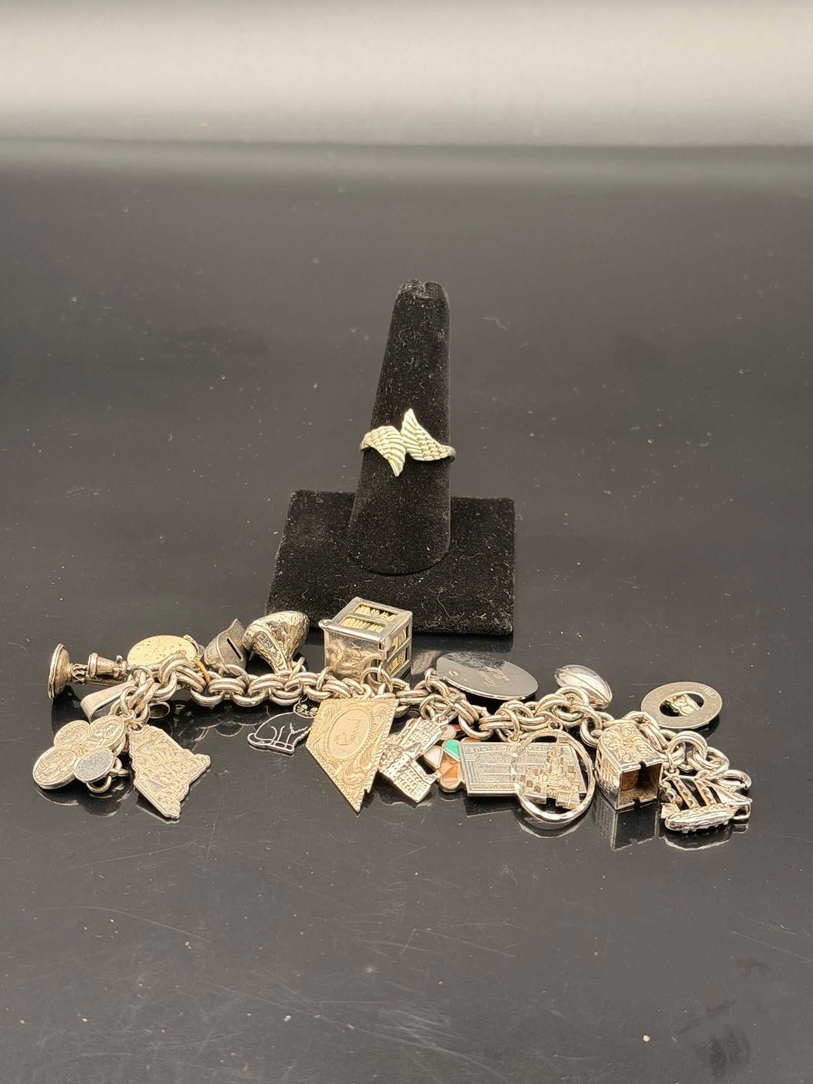 Sterling Silver CZ Bracelet  and ring Lot – Red, Yellow & Orange Stones – 80g Total (1 of 7)