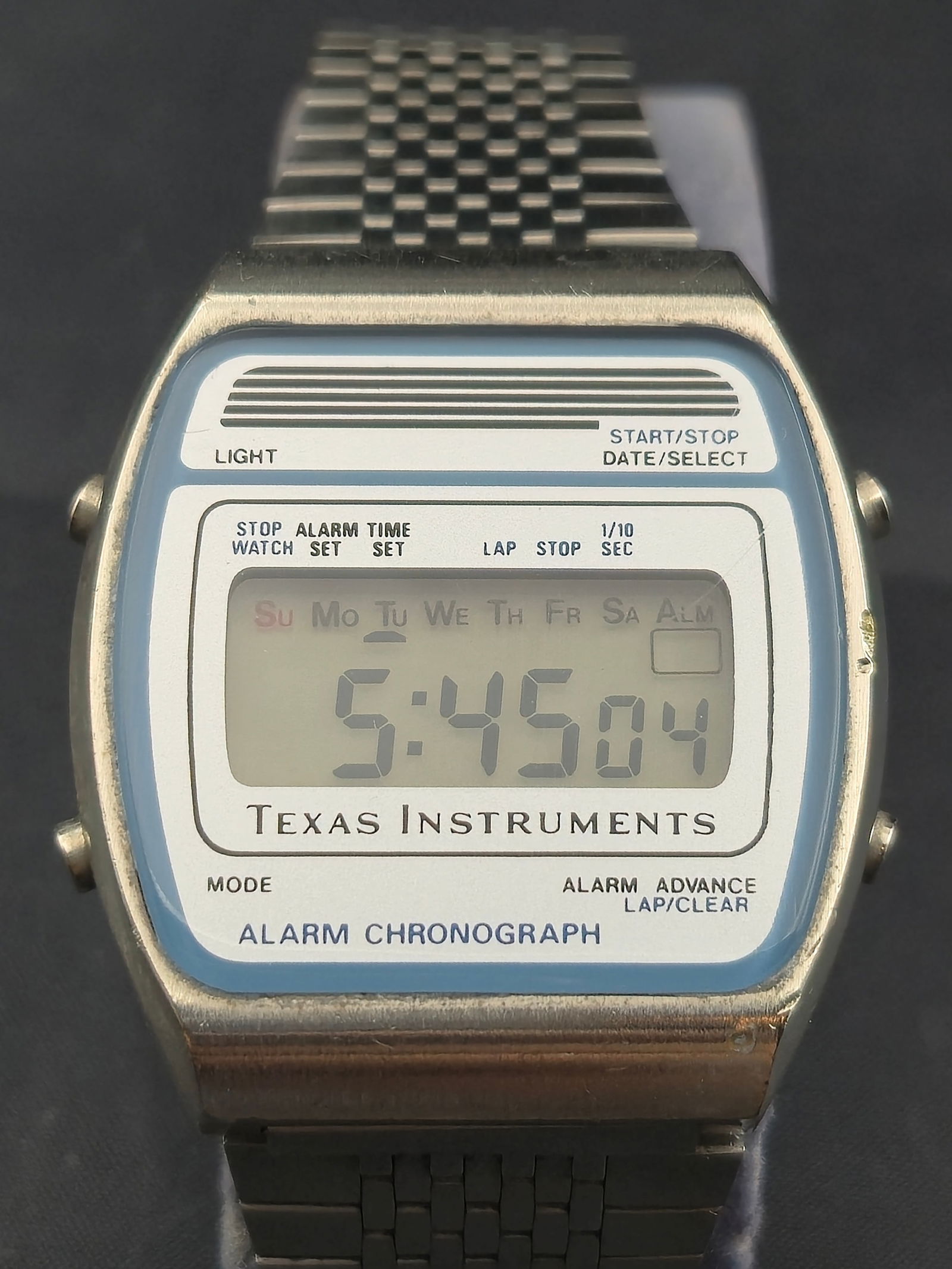 1980s Texas Instruments Digital Alarm Chronograph Men’s Watch Stainless Runs (1 of 8)