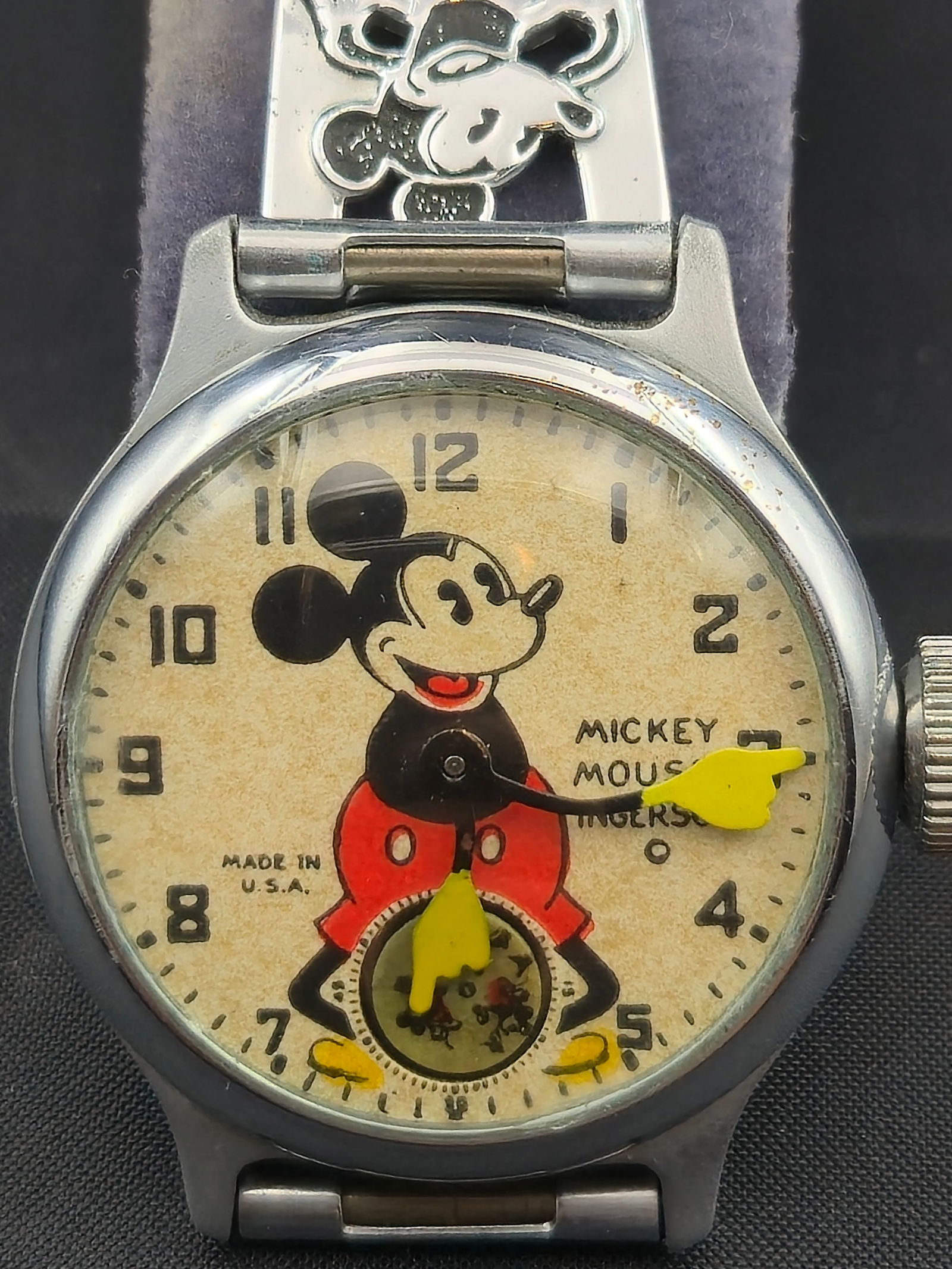 1940s Ingersoll Mickey Mouse Watch 31mm w/ Kreisler 10K GF Bracelet Running – New Domed Glass (1 of 9)