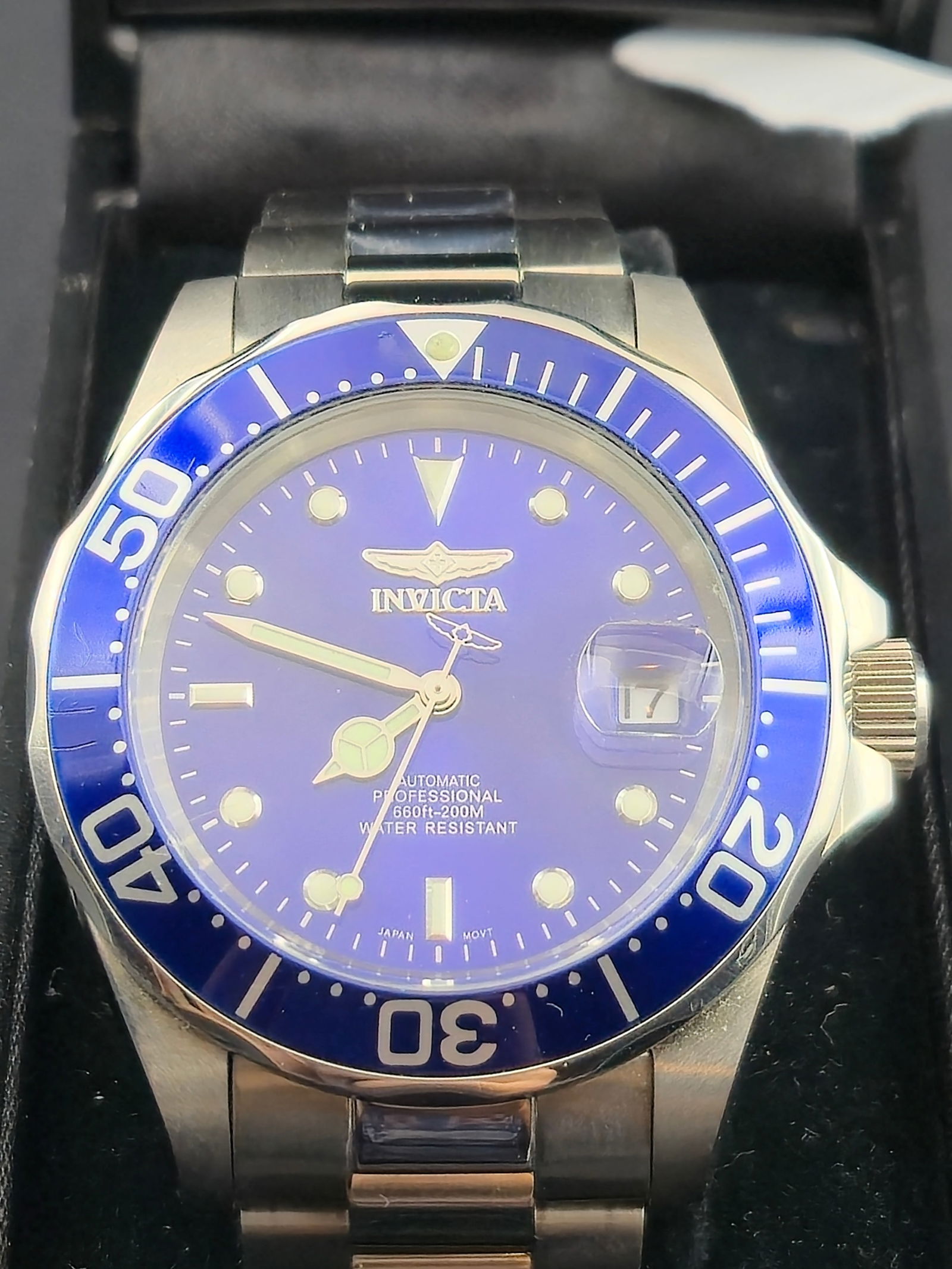 Invicta Pro Diver Automatic 200M Blue Dial Stainless Steel Watch 40mm Near Mint (1 of 13)