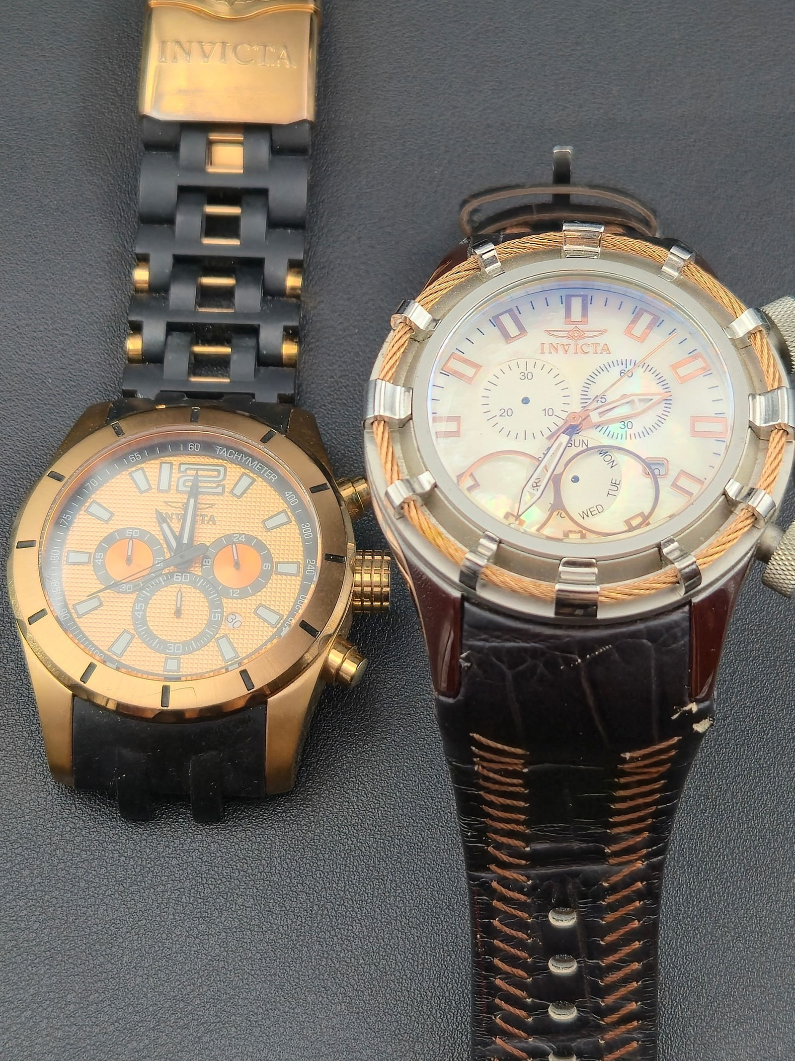 Lot of 2 Invicta Men’s Chronograph Watches – Bolt LE & Sea Spider – Both Need Service (1 of 10)