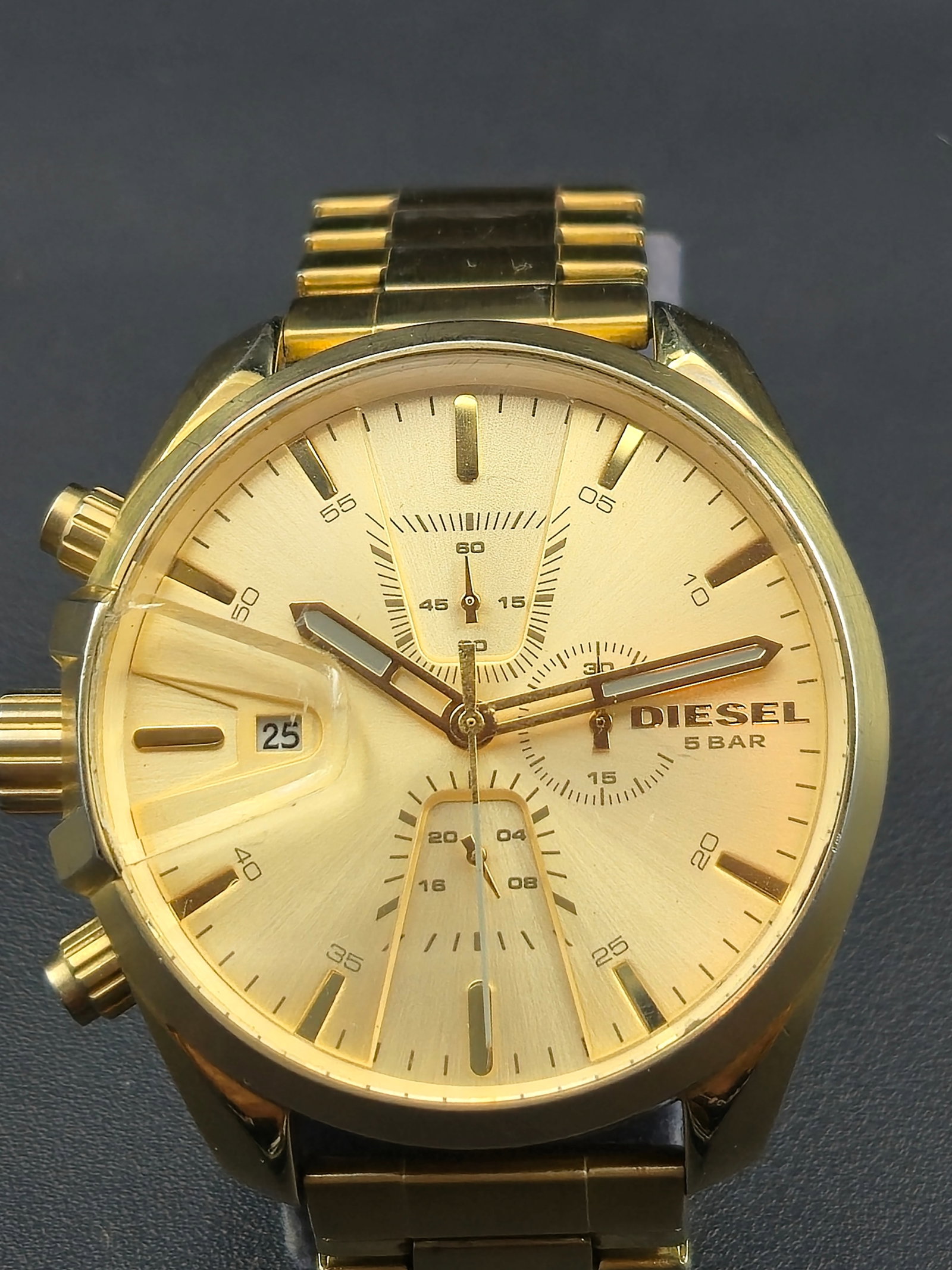 Diesel DZ4475 “Only The Brave” 48mm Gold-Tone Chronograph Men’s Watch, Runs (1 of 8)