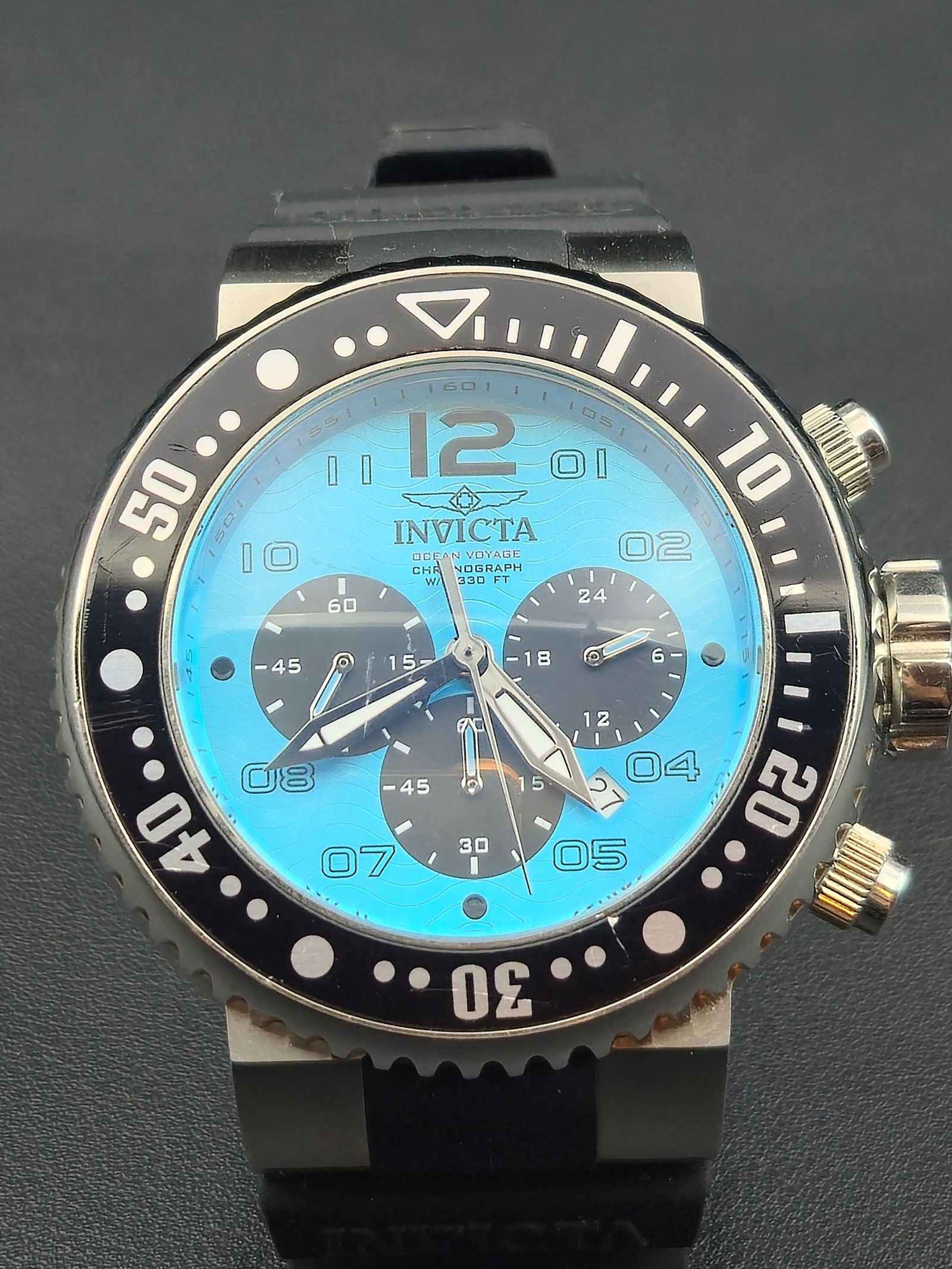 Invicta Ocean Voyage Chronograph 52mm Blue Dial Men’s Diver Watch, Mint, New Battery (1 of 9)