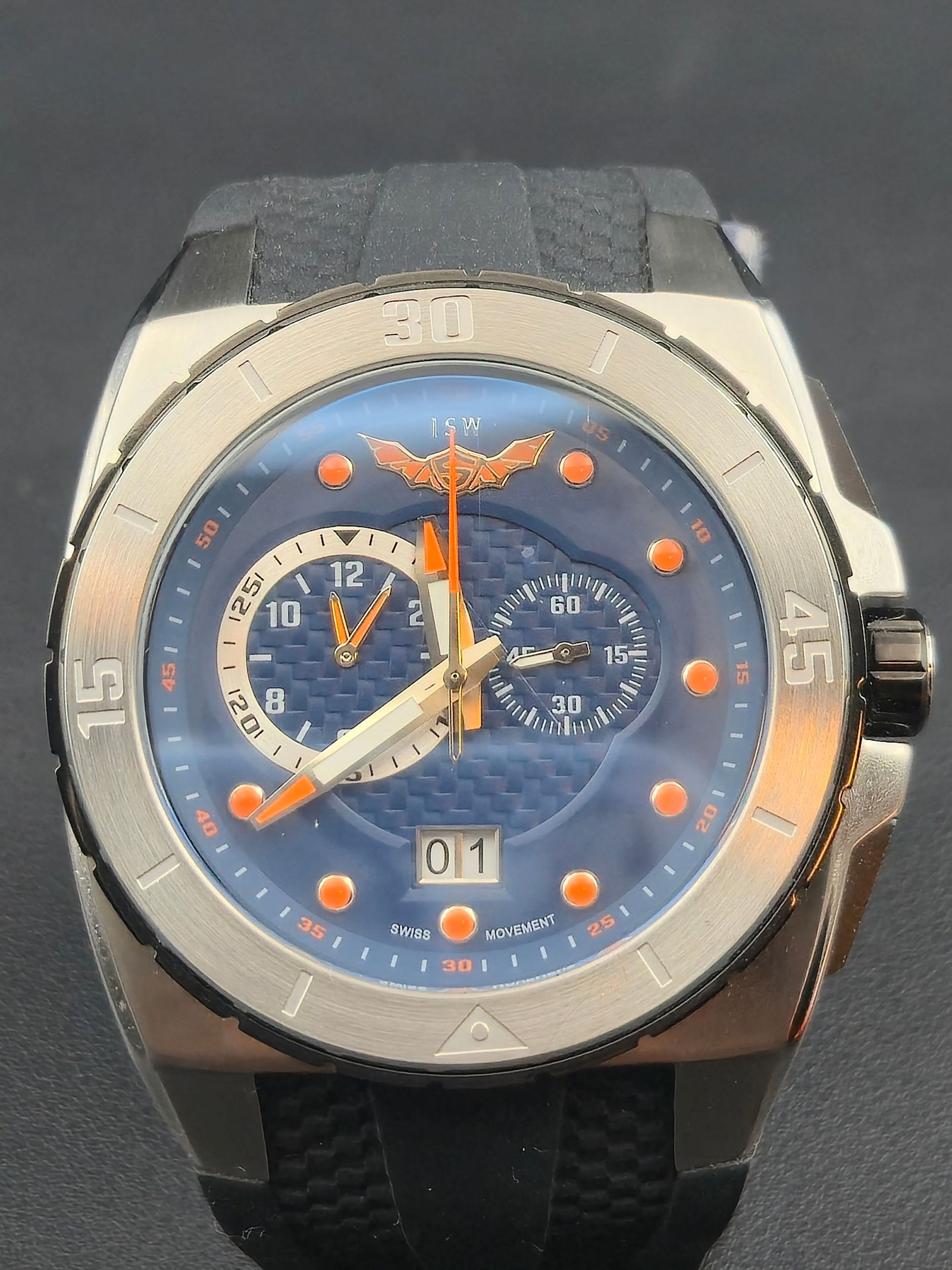 ISW Swiss Movement Chronograph 49mm Blue Dial Runs, (1 of 9)