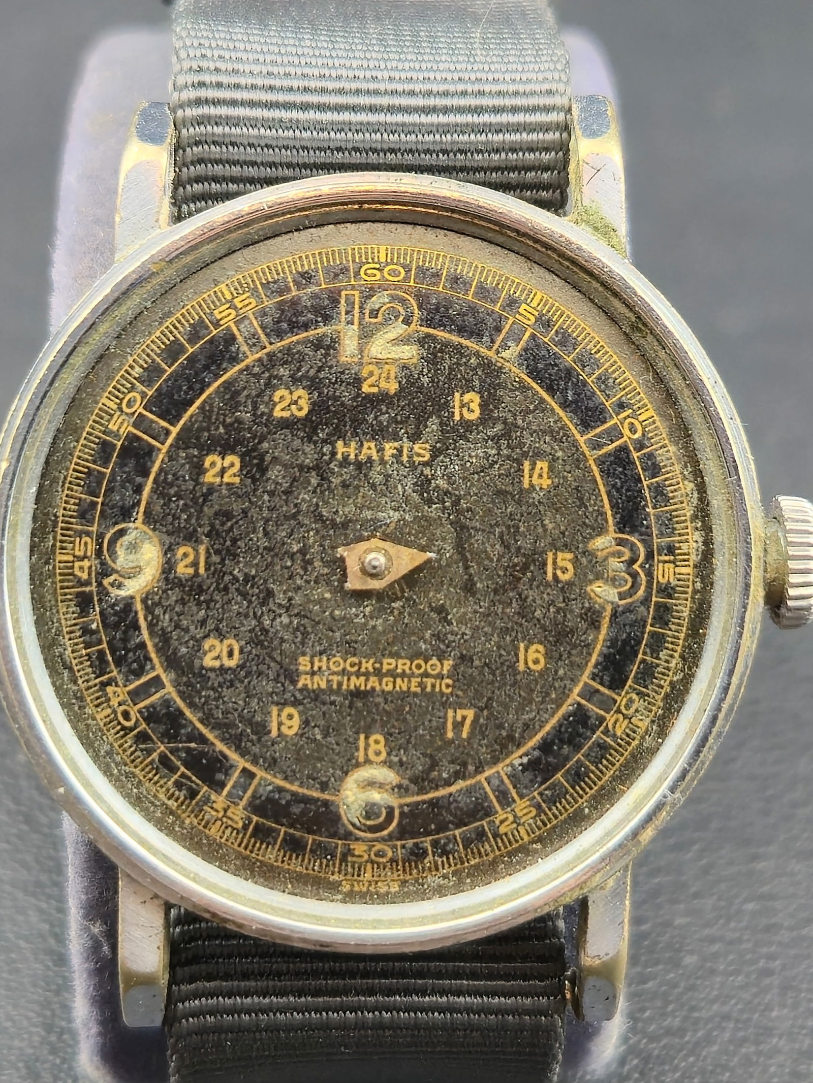 Hafis 17J Shockproof 1940s 31mm Swiss Manual Wind Military-Style Watch – Runs (1 of 9)