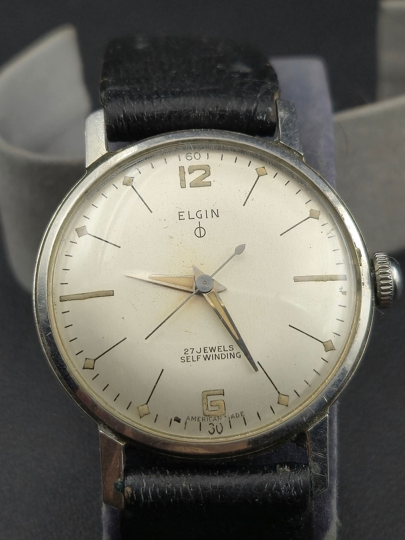 1950s Elgin “Durapower Self-Winding” 27J Cal. 761 Automatic 34mm (1 of 10)
