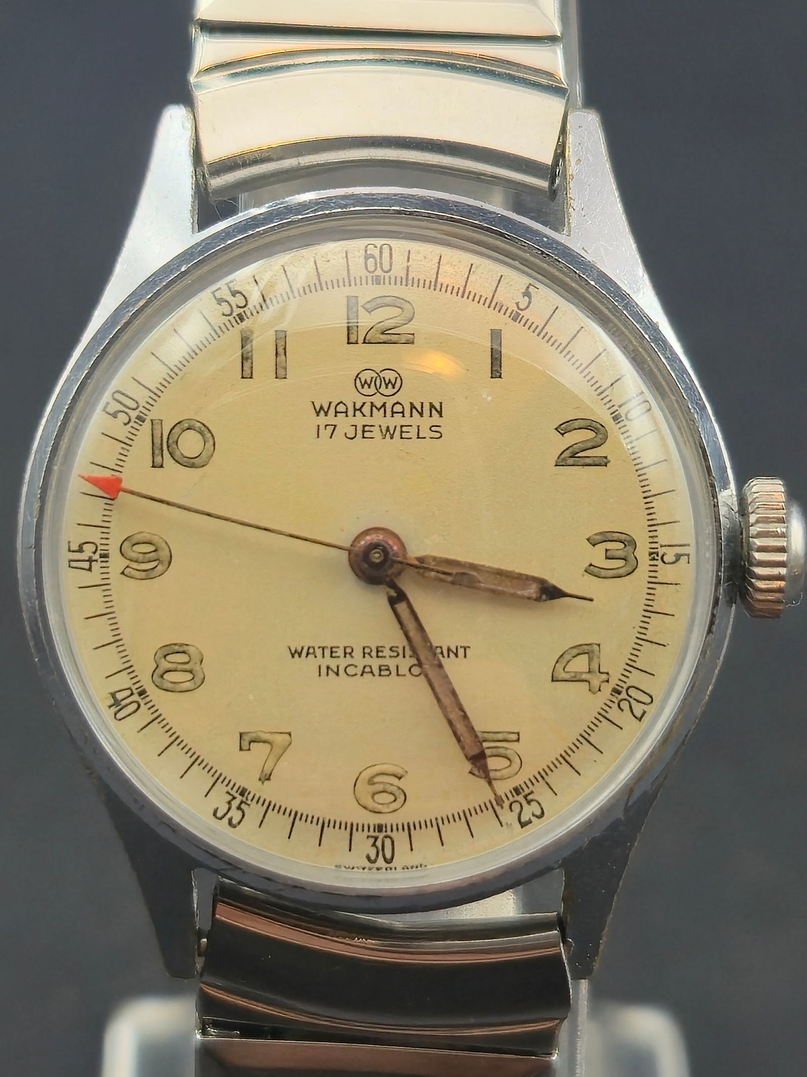 1950s Wakmann Swiss 17J Incabloc Men’s Watch 29mm – Running (1 of 11)