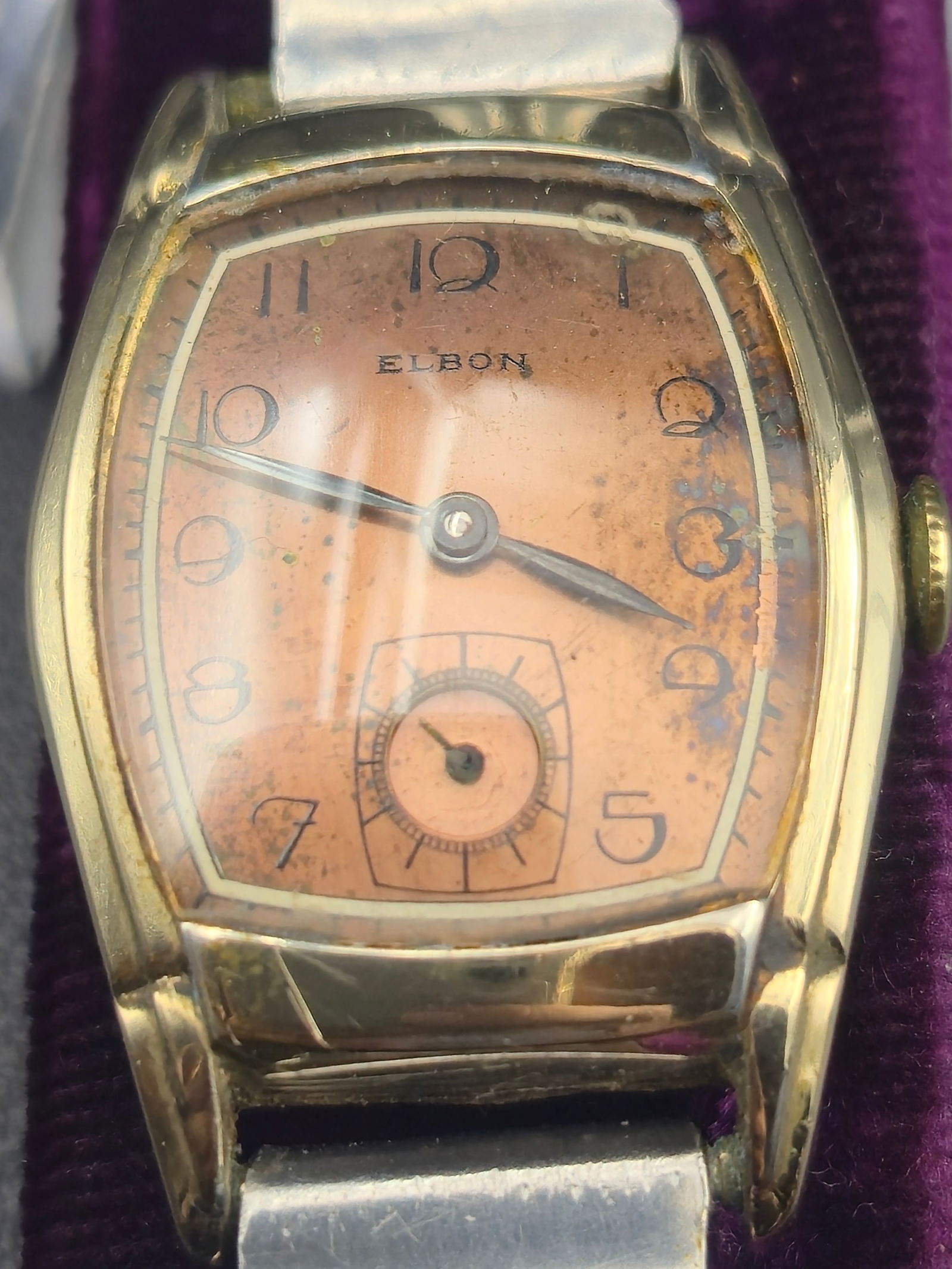 1940s Elbon Swiss 17J Tonneau Dress Watch 10K GF Pioneer Case 32-8 Caliber w/ Box (1 of 11)