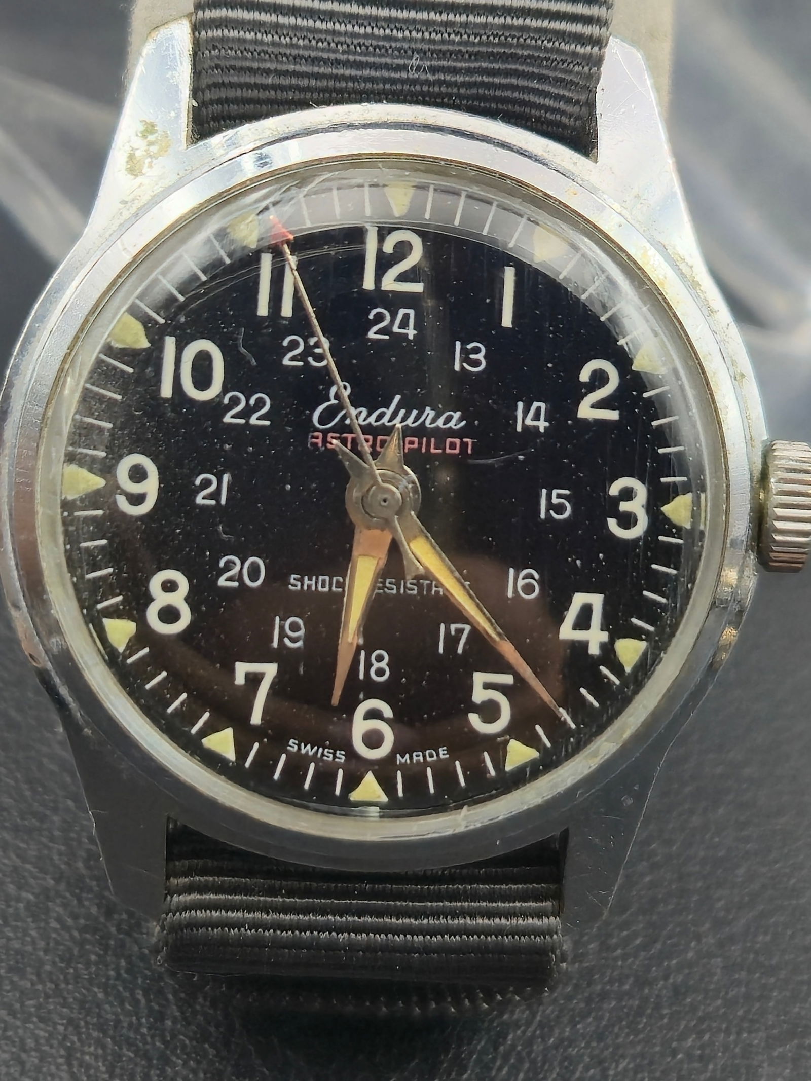 Endura “Astro Pilot” Swiss Manual Wind Field Watch 30.6mm (c.1950s, (1 of 8)