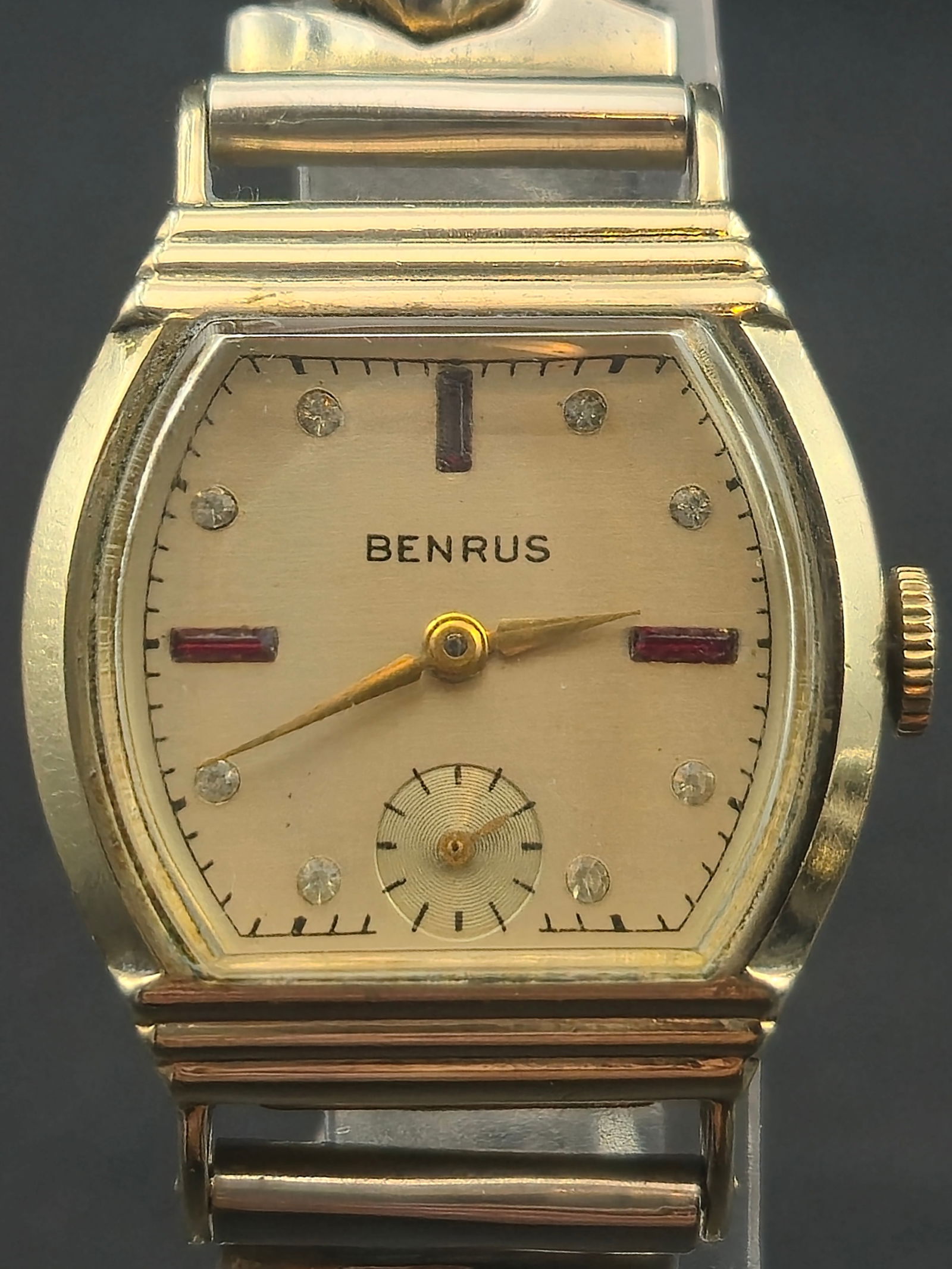 Benrus 17J CW11 Swiss Manual Wind 10K RGP Wristwatch 27.9mm (Running) (1 of 13)