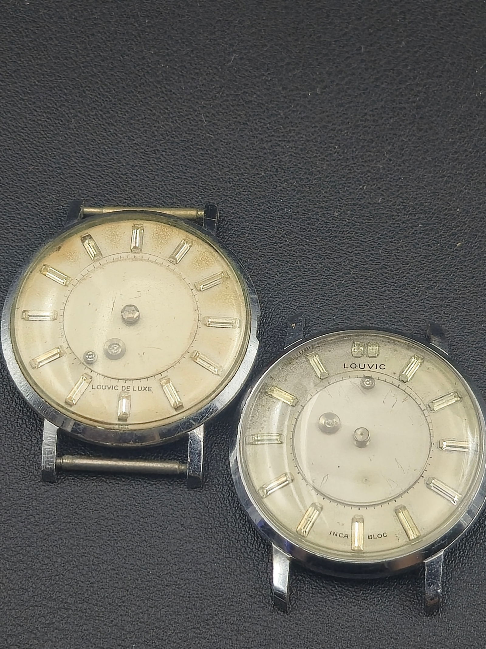Pair of Louvic Swiss “Mystery Dial” Wristwatches – De Luxe & Incabloc (1 of 10)