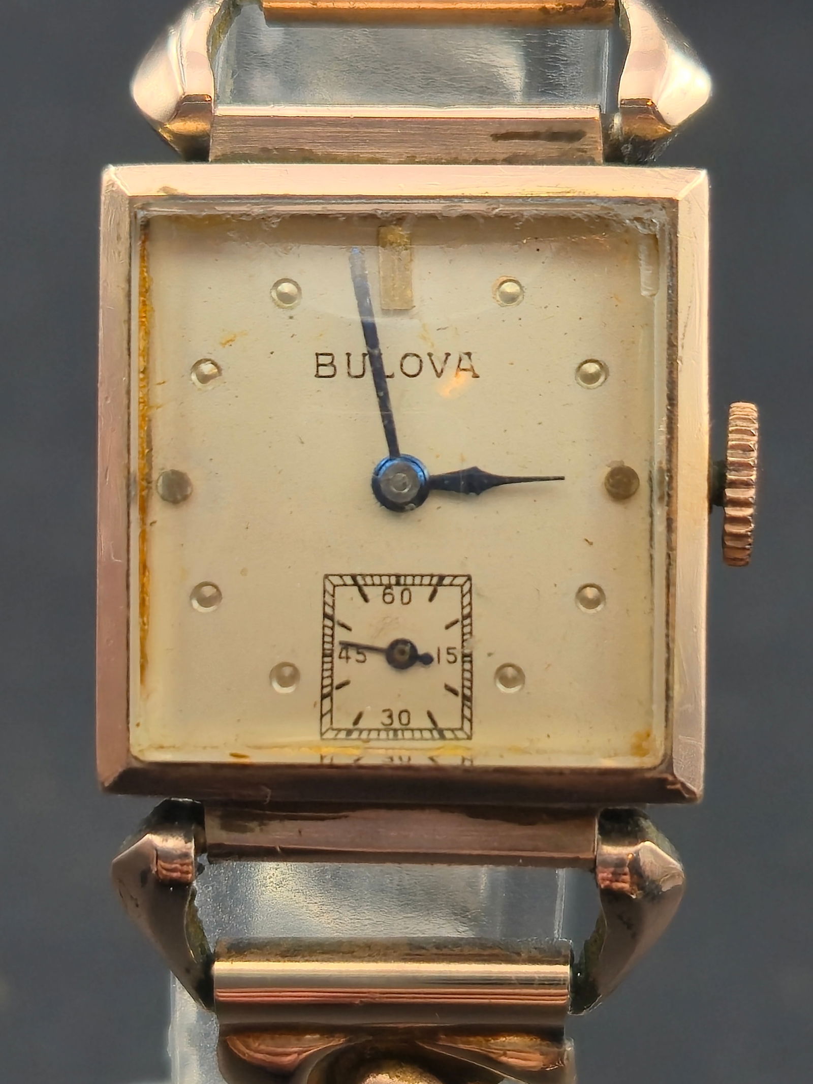 1948 Bulova 8AE 14K Gold-Filled Square Tank Watch 21mm “Curvex Style” Runs (1 of 10)