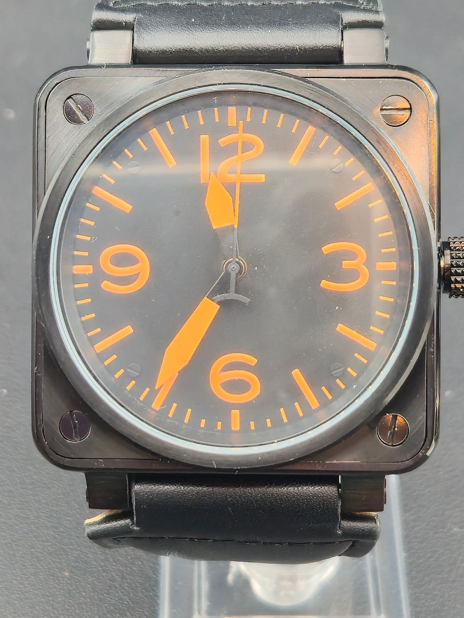 Aviation Type Military Spec Automatic Pilot Watch – Black & Orange 46mm (NOS) (1 of 11)