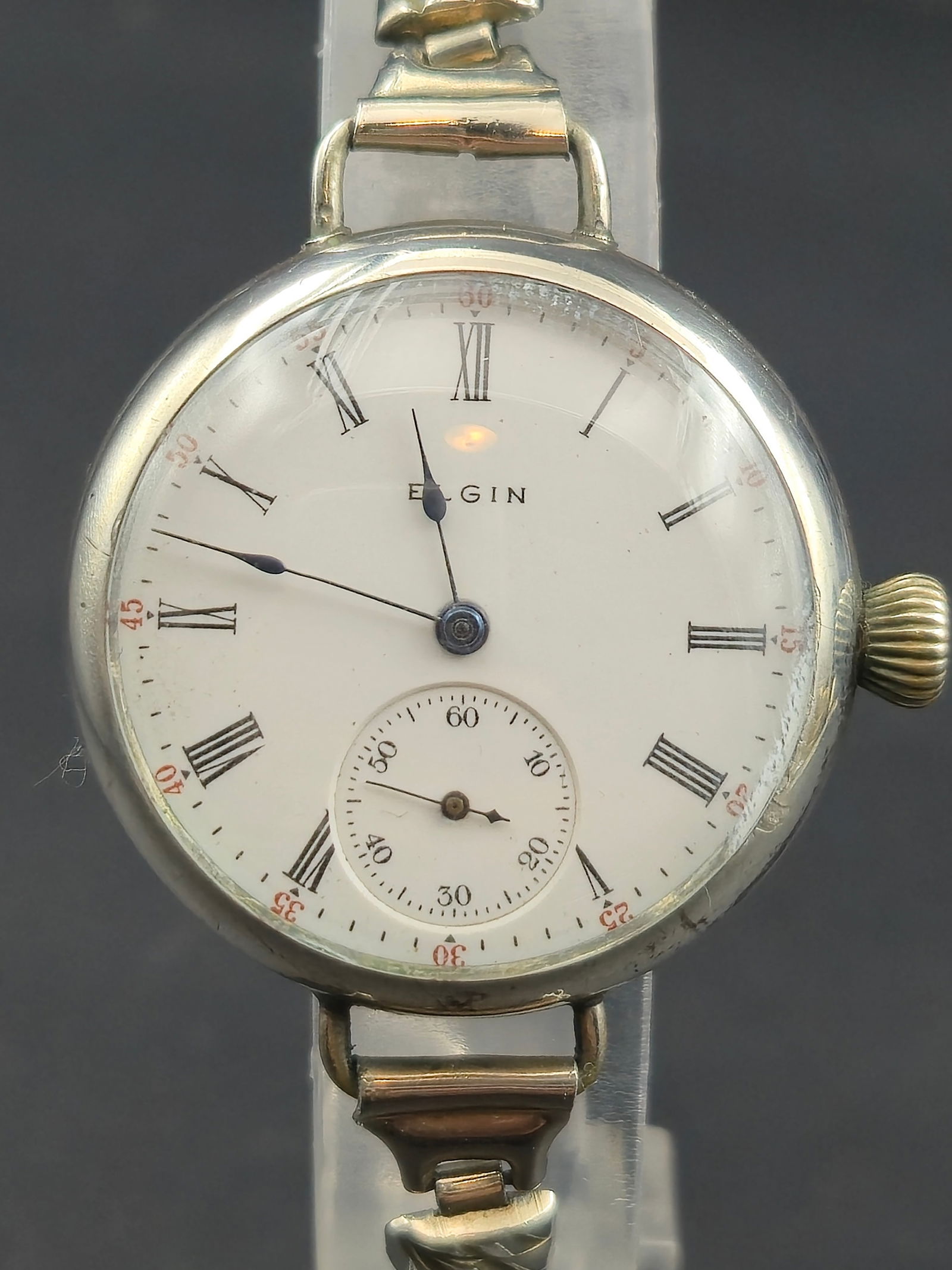 1905 Elgin Grade 320 Sterling Silver Trench-Style Wristwatch – WWI 98th Regiment Presentation 7J (1 of 11)