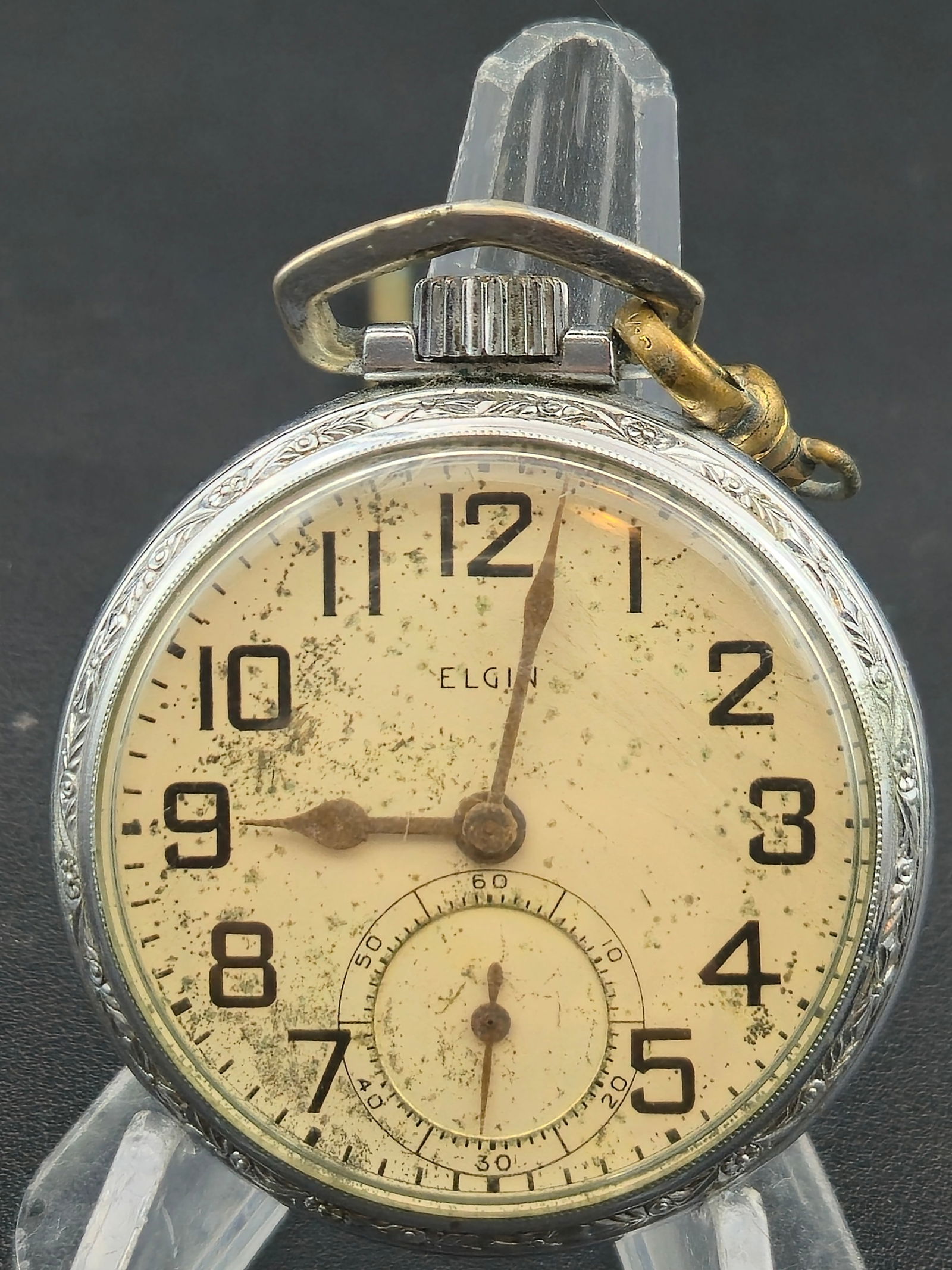 Elgin Grade 594 16s 9J Open-Face Pocket Watch, circa 1943 (1 of 8)