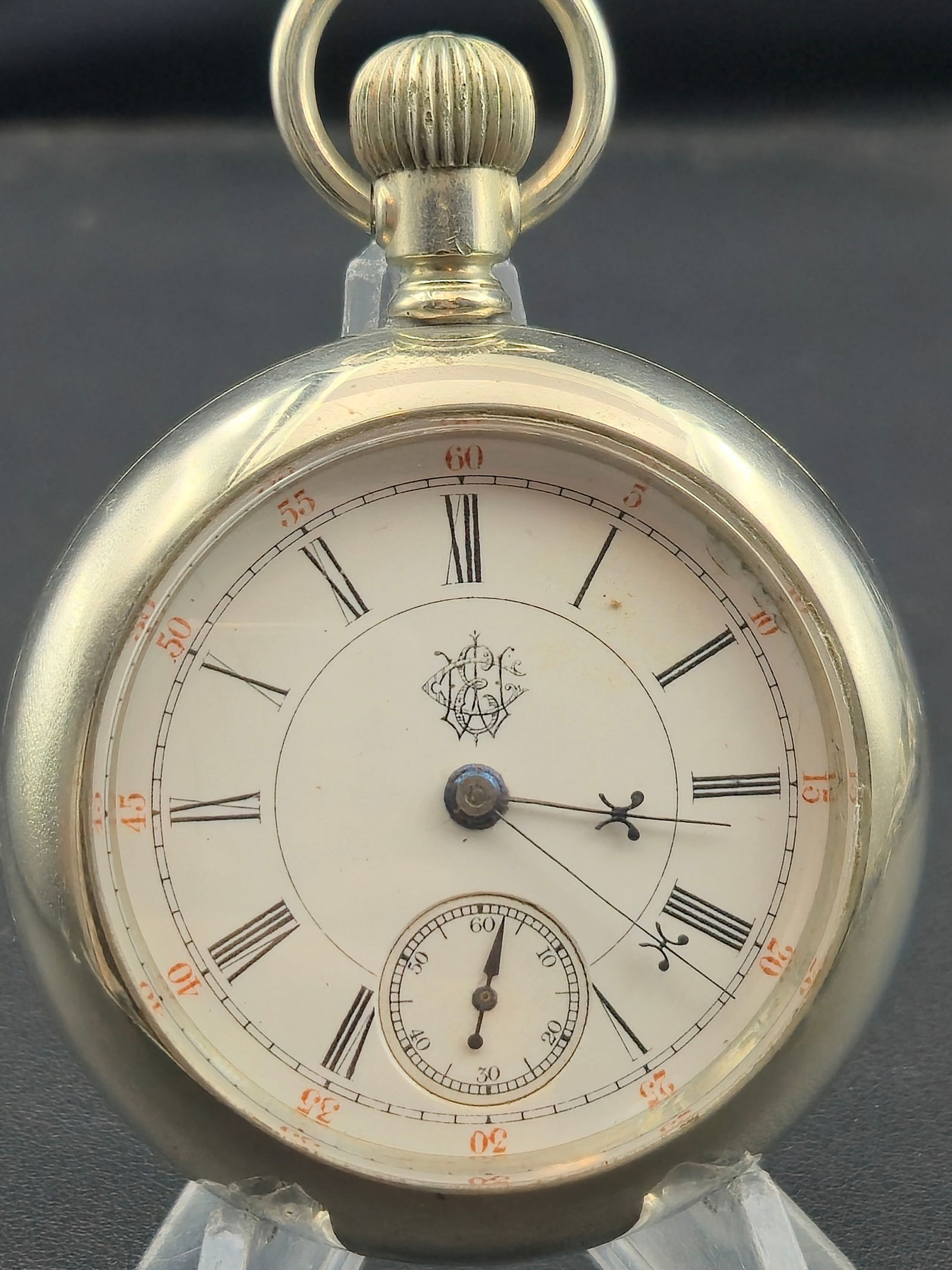 1863 Waltham “Earle Philadelphia” 18s 7J Pocket Watch – Keystone Silveroid Train Case – (1 of 8)