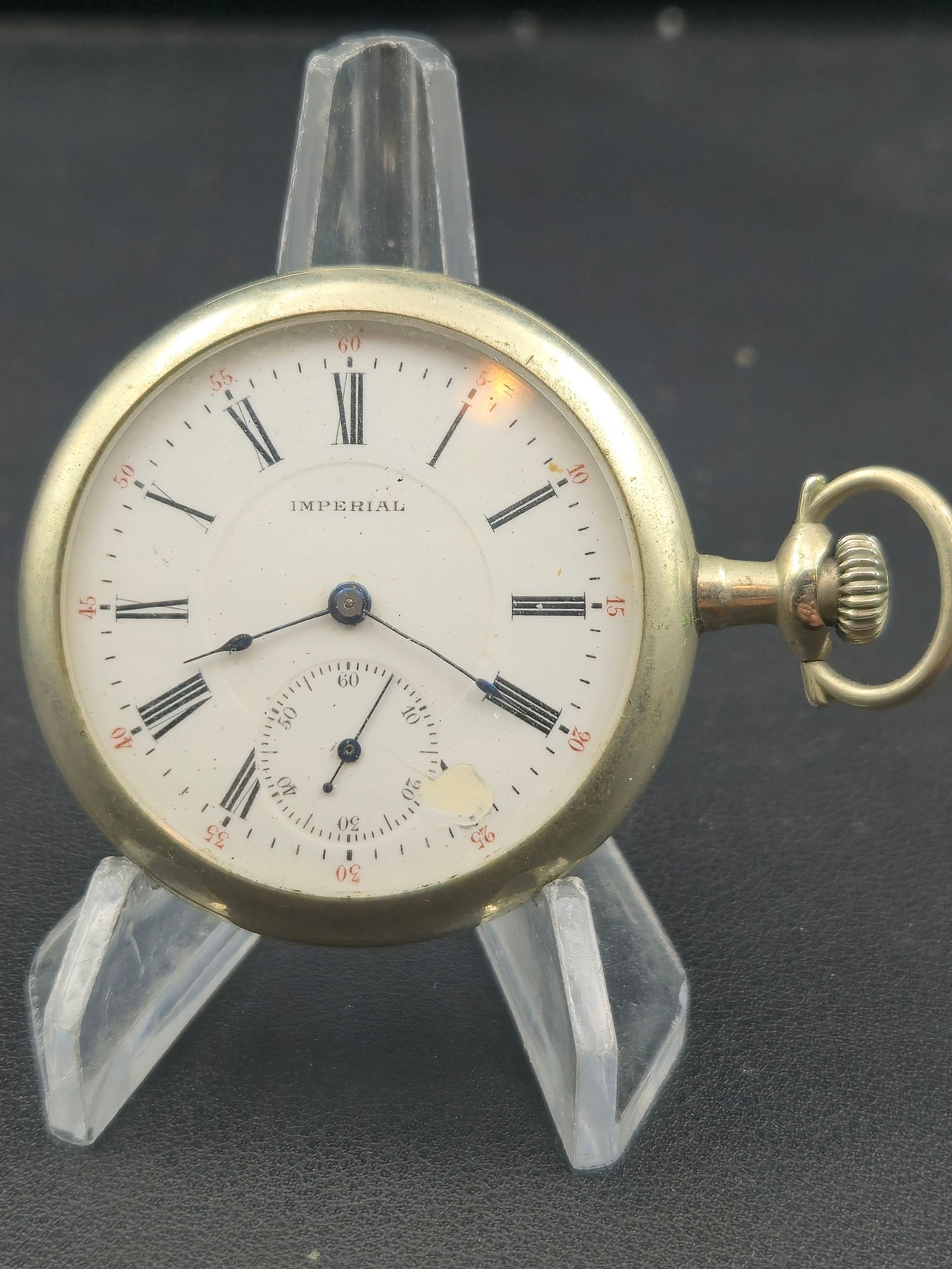 Imperial Swiss 7J Sidewinder Pocket Watch – Open-Face Nickel Case – Roman Dial – Running (1 of 7)