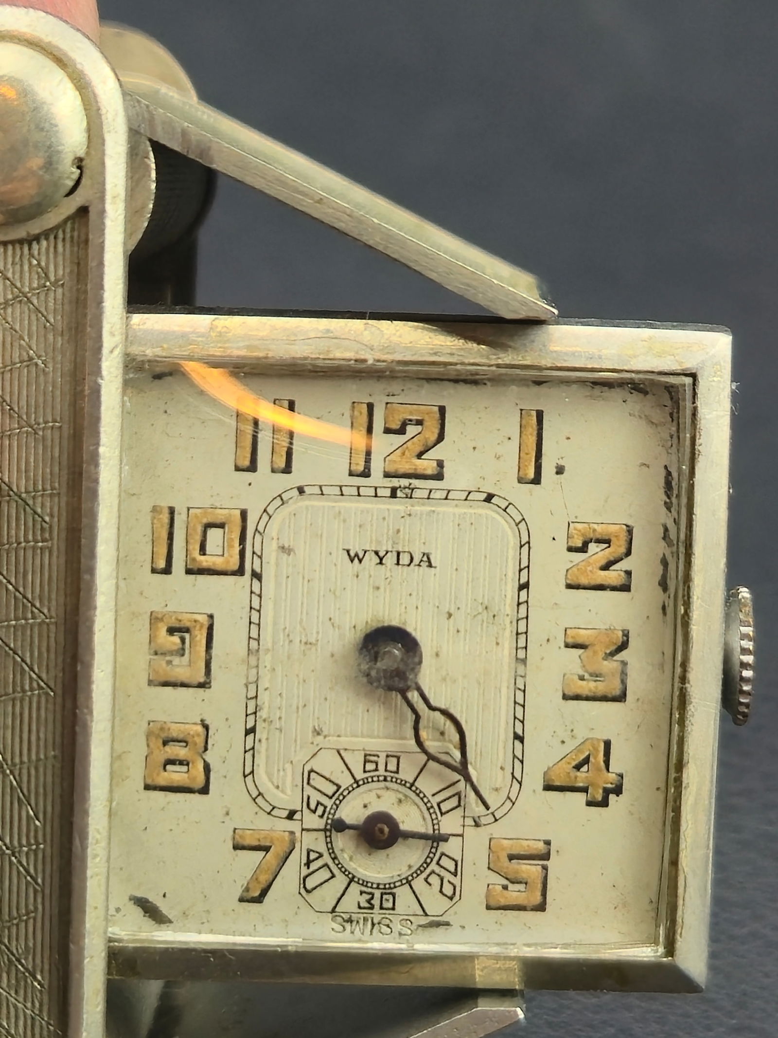 Wyda by Cyma 1929 Rolling Driver’s Watch, 15J Swiss Movement, Art Deco Case – Runs, Needs Minute (1 of 8)