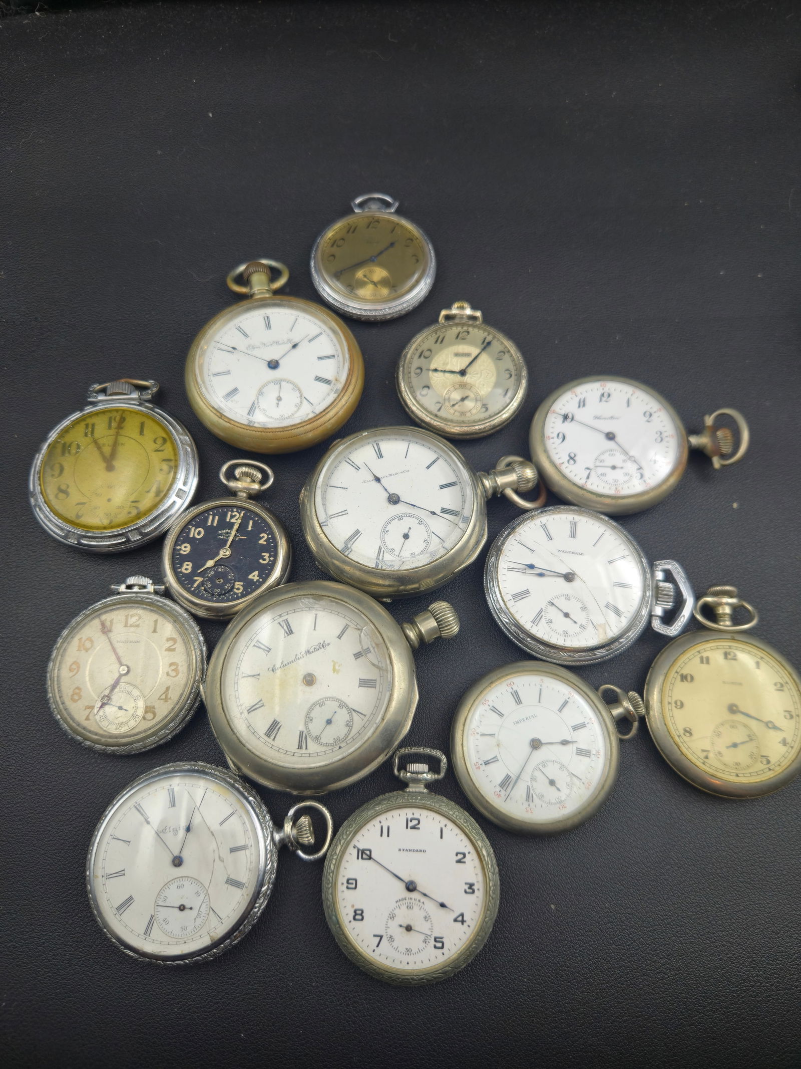 Lot of 14 Antique Pocket Watches – Elgin, Waltham, Hamilton, Illinois – Mixed (1 of 11)