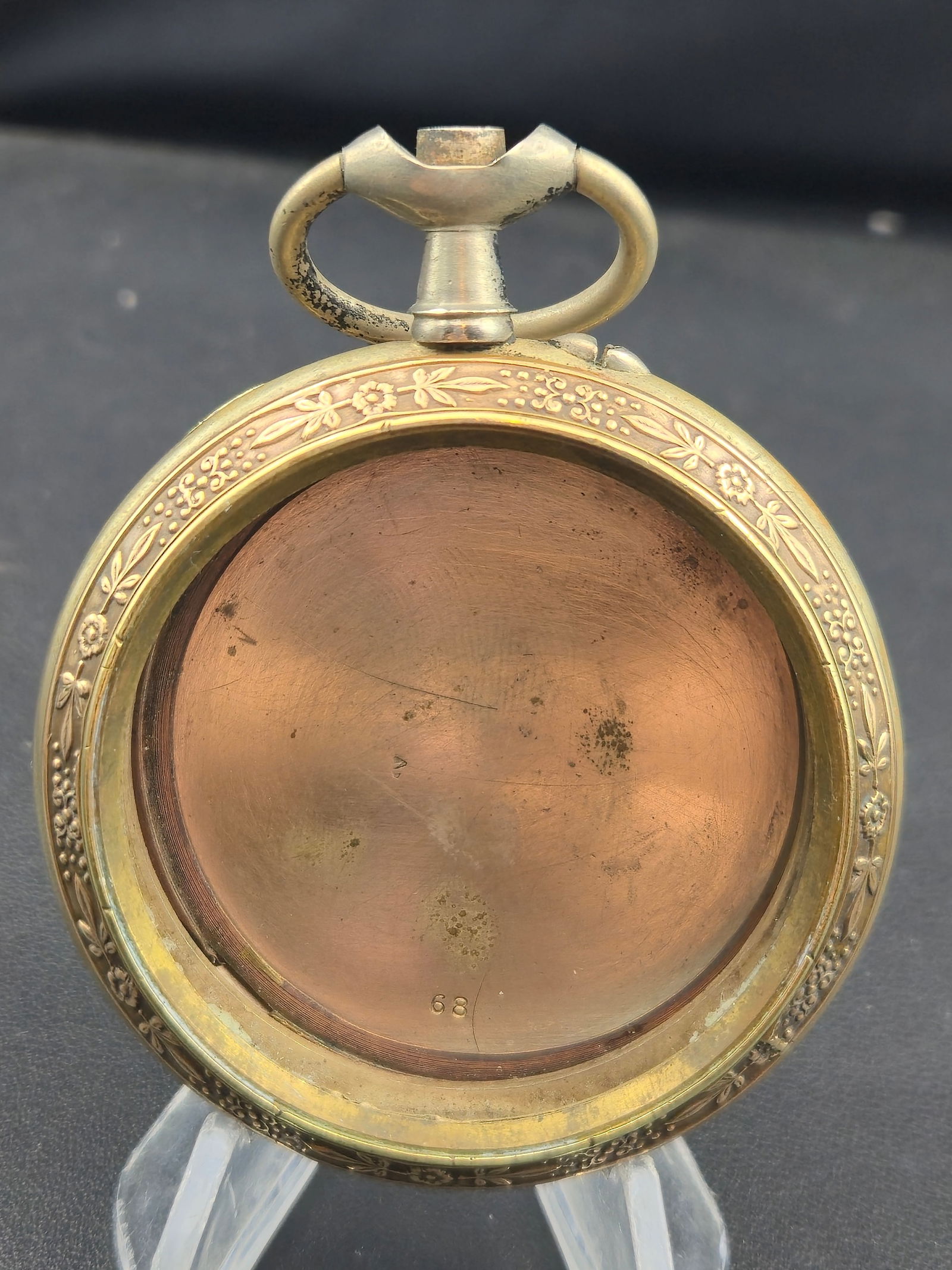 Antique 15 Rubis Locomotive Engraved Pocket Watch Case – French “Ancre Double Plateau” (1 of 10)