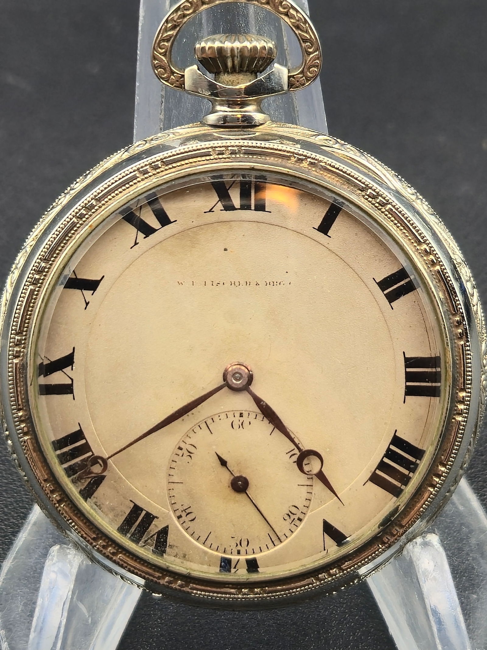 Longines 17 Jewel 14K White Gold Filled Pocket Watch W.F. Fischer Chattanooga TN Runs (1 of 10)