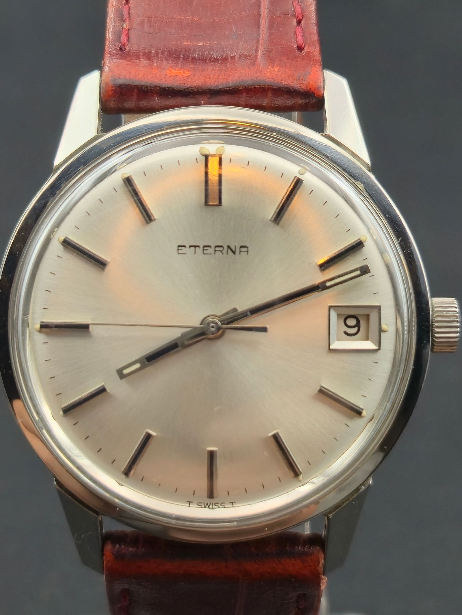 Eterna 140T Automatic Date 34.9 mm Stainless Swiss Watch Cal. 1486K Runs (1 of 9)