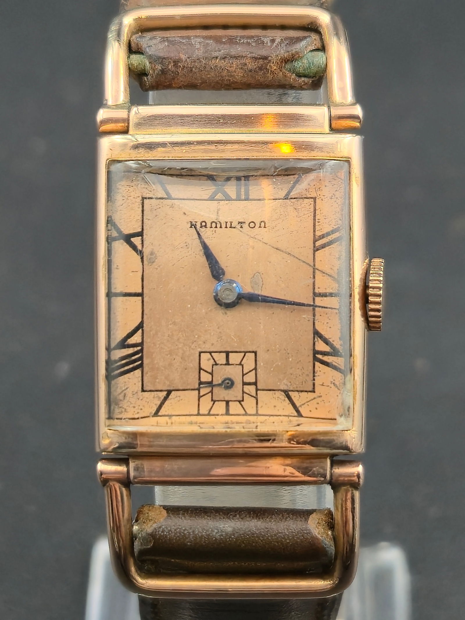 Hamilton “Rodney” 1941 14K Rose Gold-Filled 982 19J Art Deco Manual-Wind Watch Runs (1 of 8)