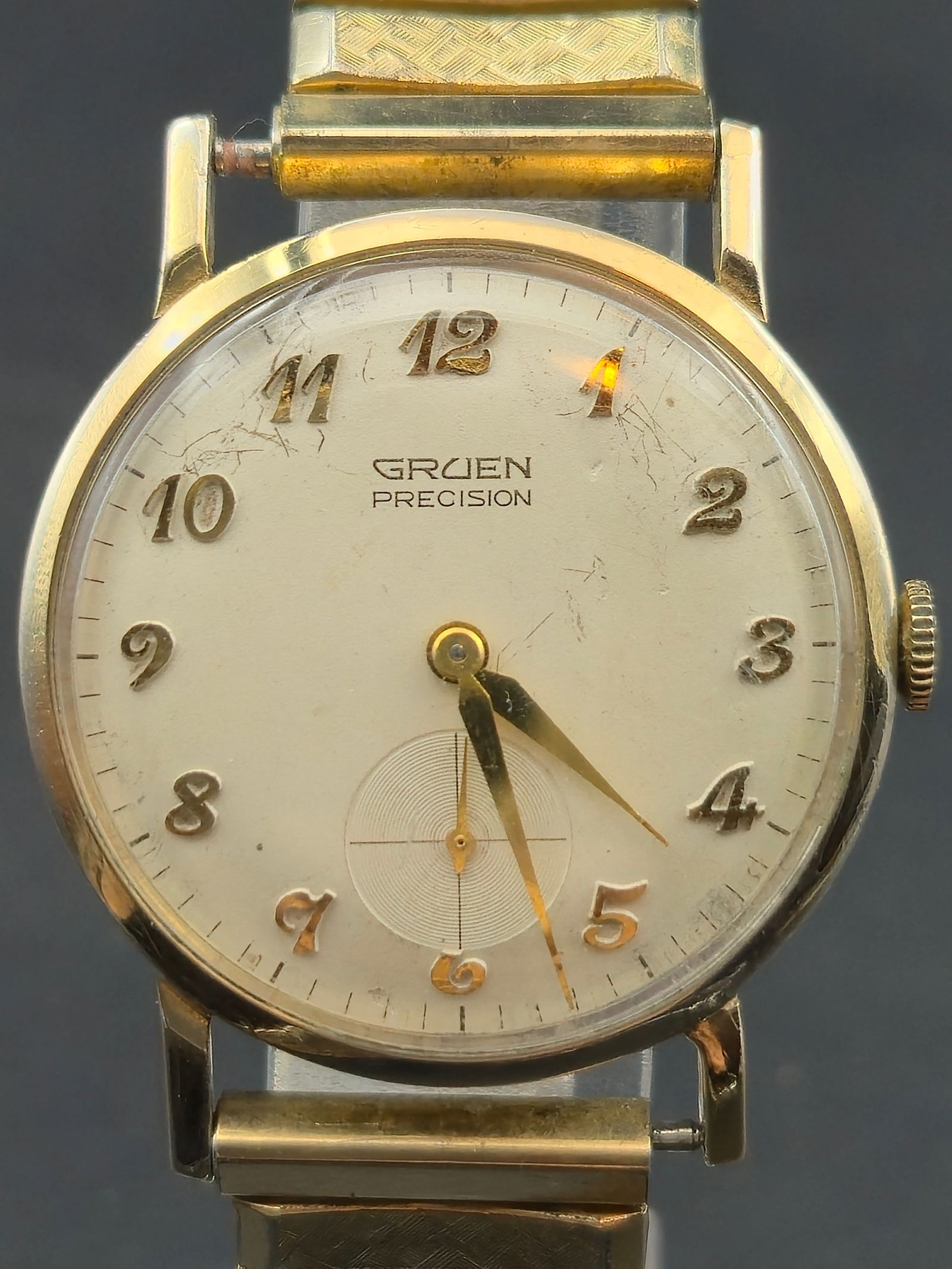 Gruen Precision 10K R.G.P. Back Manual 17J Men’s Dress Watch Cal. N510 c.1950s (1 of 10)
