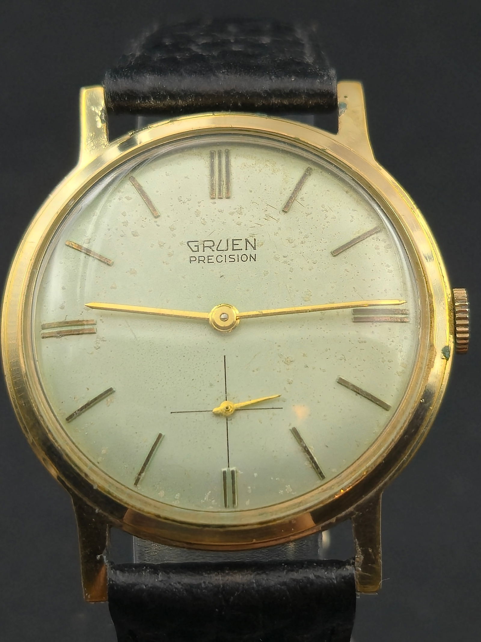 1960s Gruen Precision 34mm Gold-Tone Dress Watch (Runs (1 of 8)