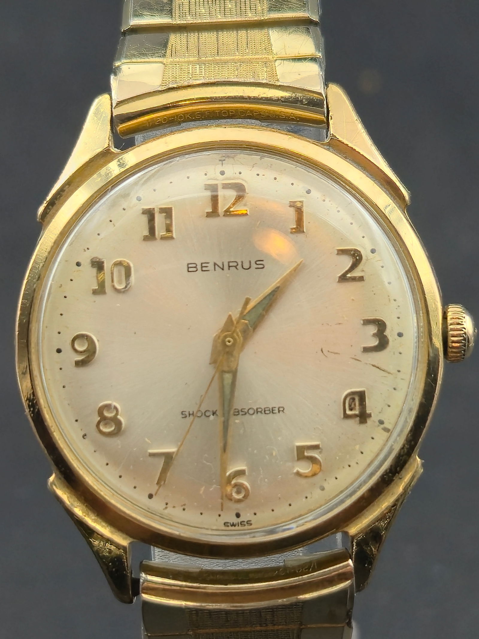 Benrus Shock Absorber Wristwatch 1965 10K GF Top Caps 31 mm Swiss Runs (1 of 11)