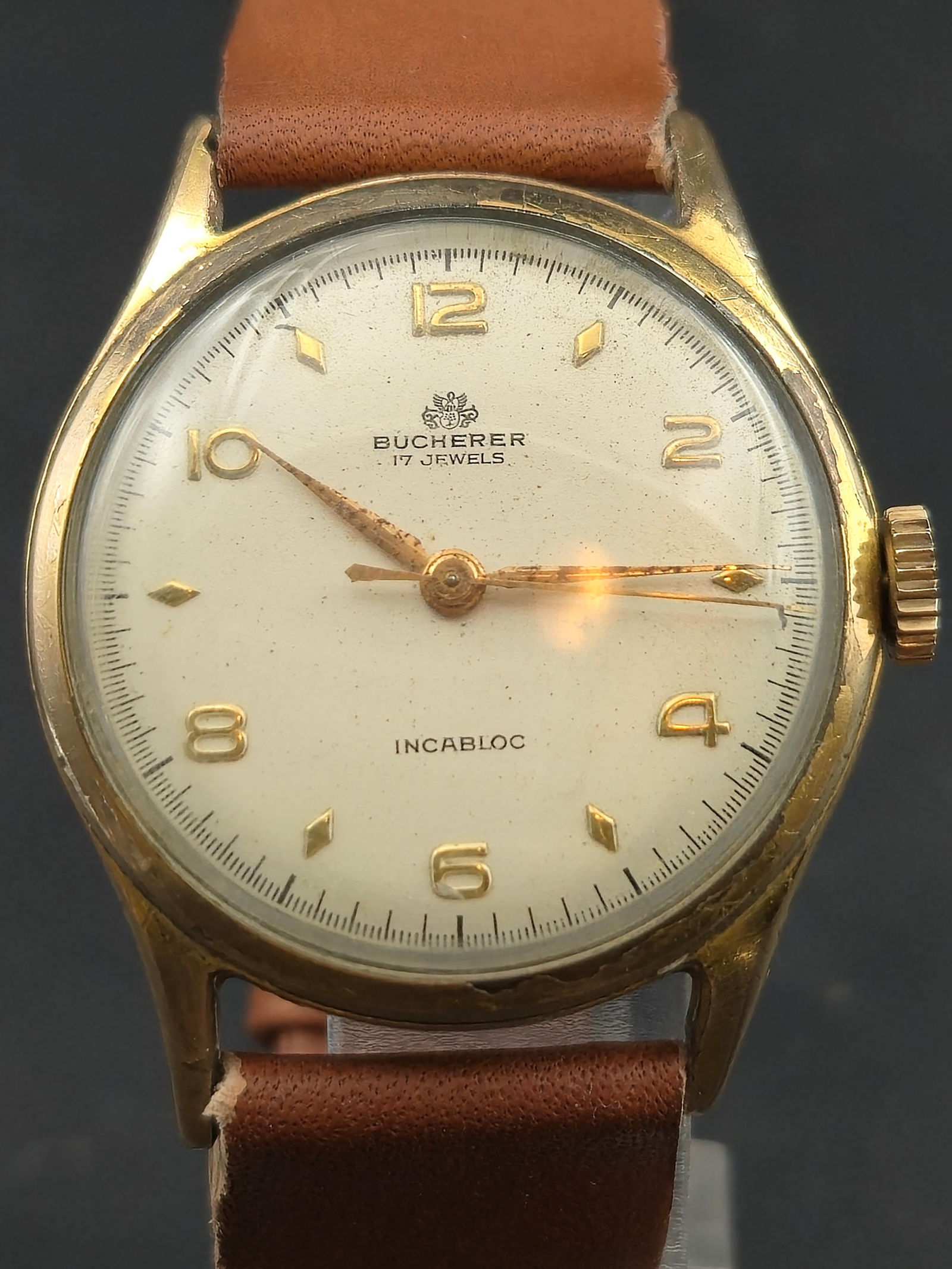 Bucherer Wristwatch 1962 17 Jewel Incabloc Swiss 32 mm Gold Tone (1 of 9)